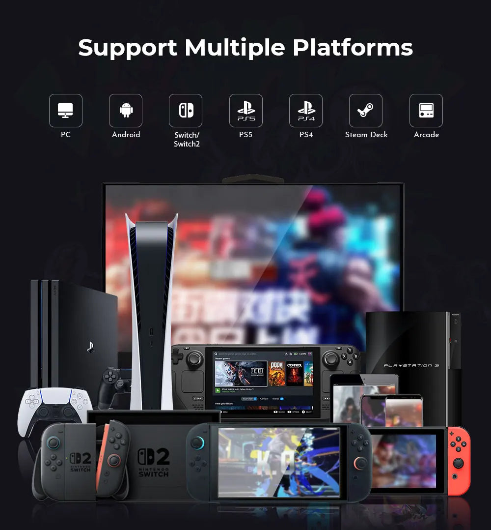 Haute42 Magnetic Stickless Arcade Controller Keyboard C16-S Hitbox Leverless Controller For PC/PS4/PS5/Switch Fight Stick Hitbox
