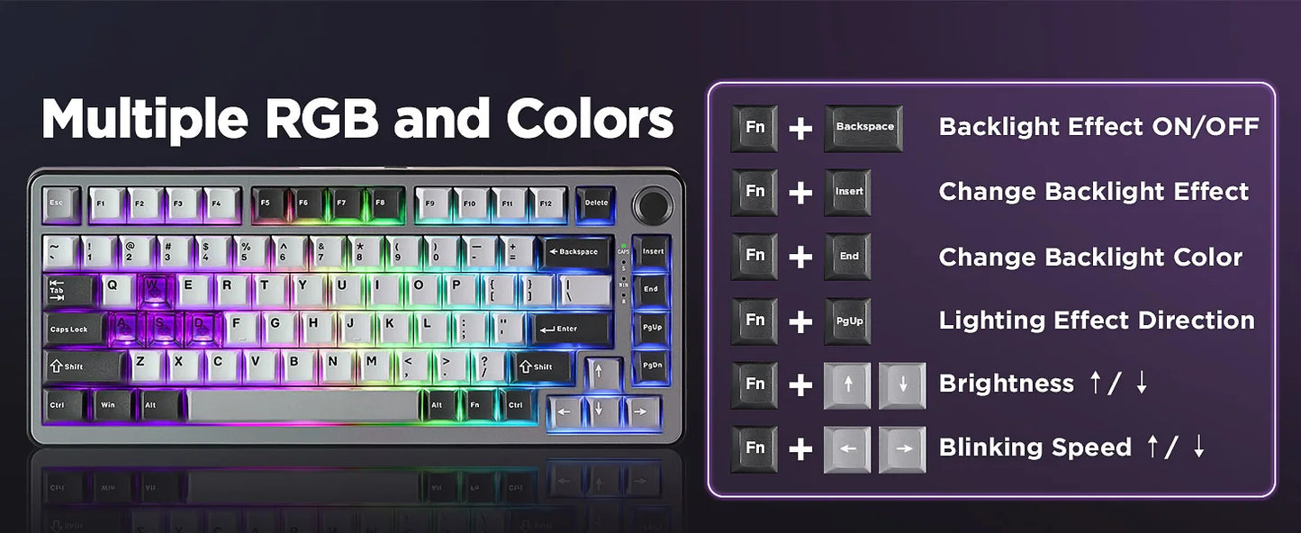 YUNZII RT75 Rapid Trigger Gaming Keyboard, Hall Effect Magnetic Mechanical Keyboards for Gamers, RGB 75% Keyboard for Mac/Win