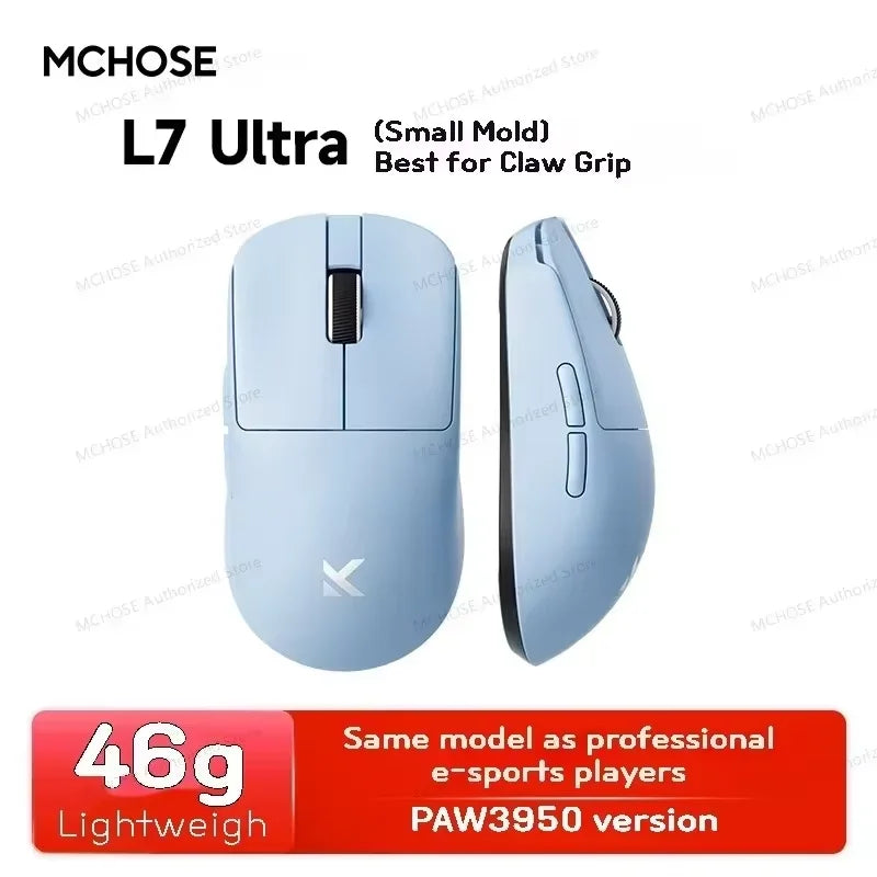 Official MCHOSE L7 Ultra Wireless Gaming Mouse PAW3950 E-Sport Sensor Realtek Flagship Master TOPSPEED 8K Polling Rate 39g Mice