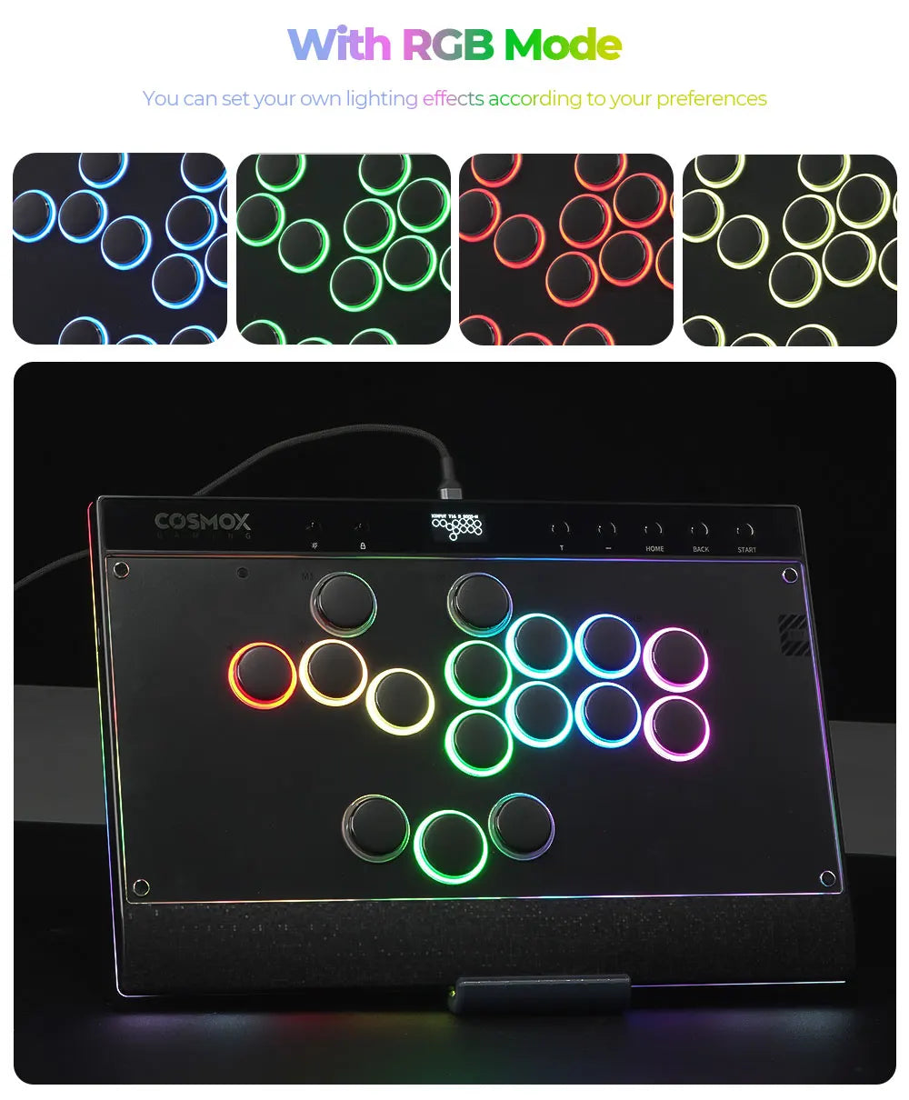Haute42 C16 Magnetic Hitbox Leverless Arcade Stick Controller For Ps4 /PS5/Switch Button Rim Stickless Hitbox Fightstick