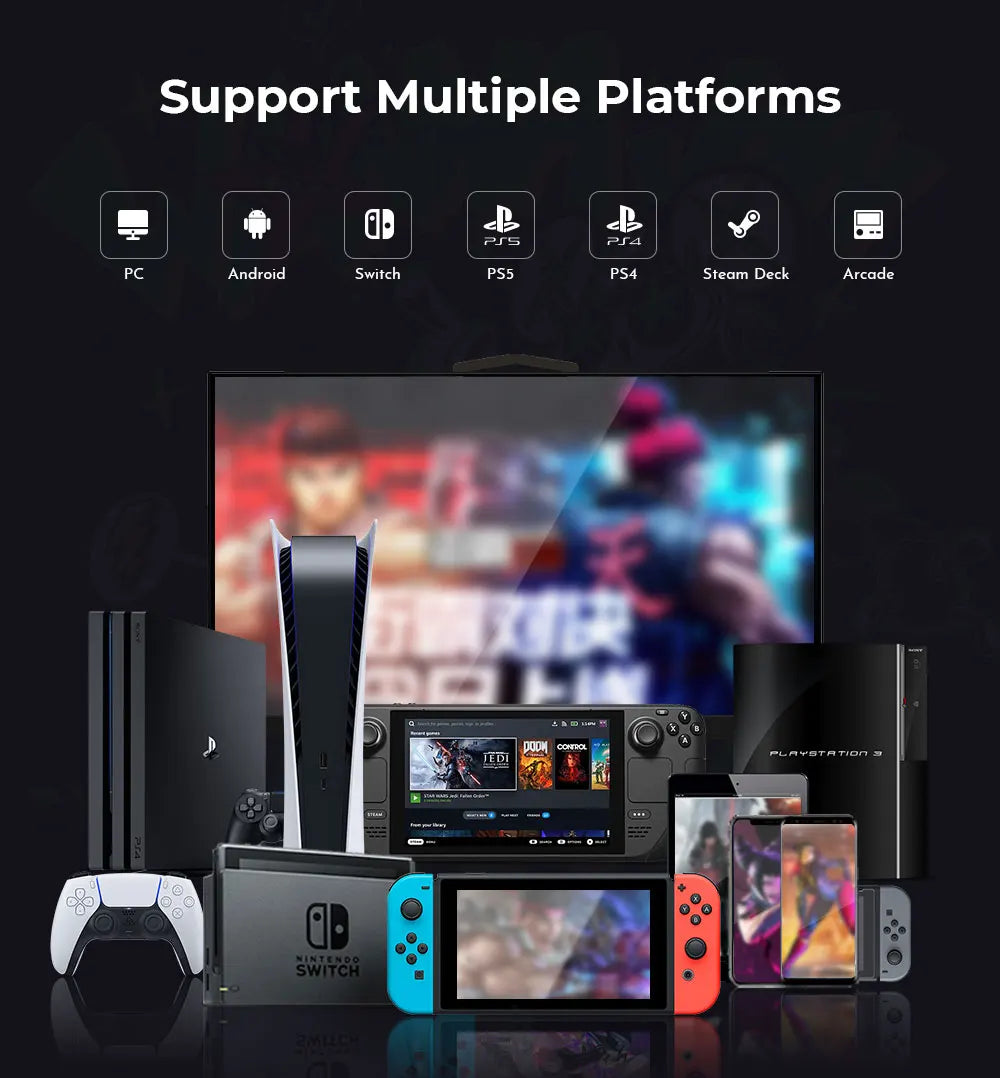 Haute42 C16 Magnetic Hitbox Leverless Arcade Stick Controller For Ps4 /PS5/Switch Button Rim Stickless Hitbox Fightstick