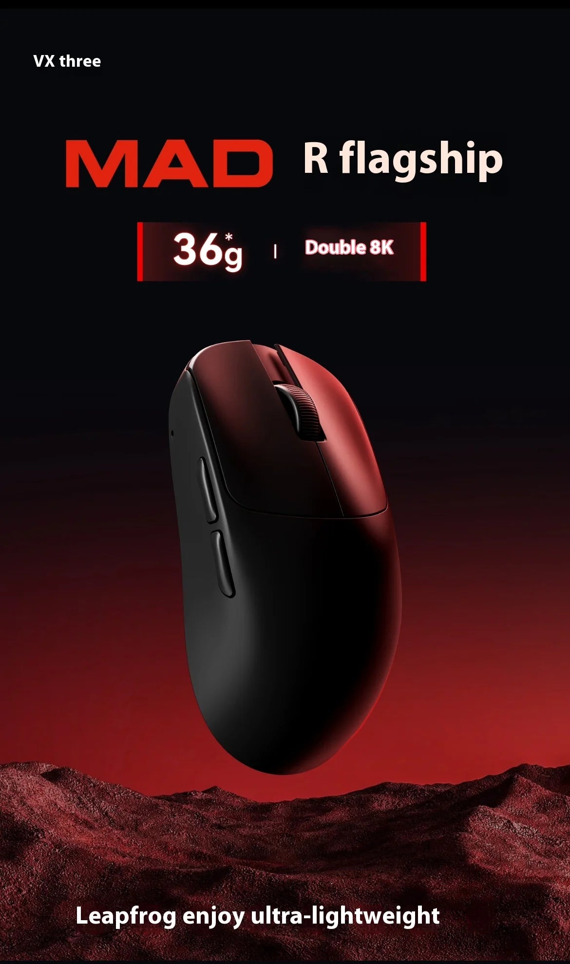 The New Vxe Mad R/R Major Gaming E-Sports Mouse Paw3395/3950 Dual-Mode Nonporous Lightweight Ergonomic Standard 8k