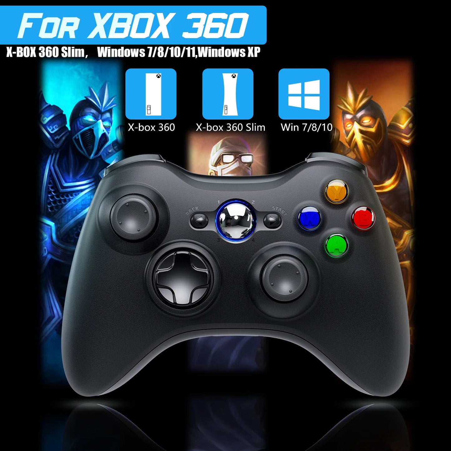 2.4G Xbox 360 Gamepad Wireless/Wired Controller Supports Xbox 360/360 Slim/Pc/Steam Gamepad For  Pc Game Controller Joypad