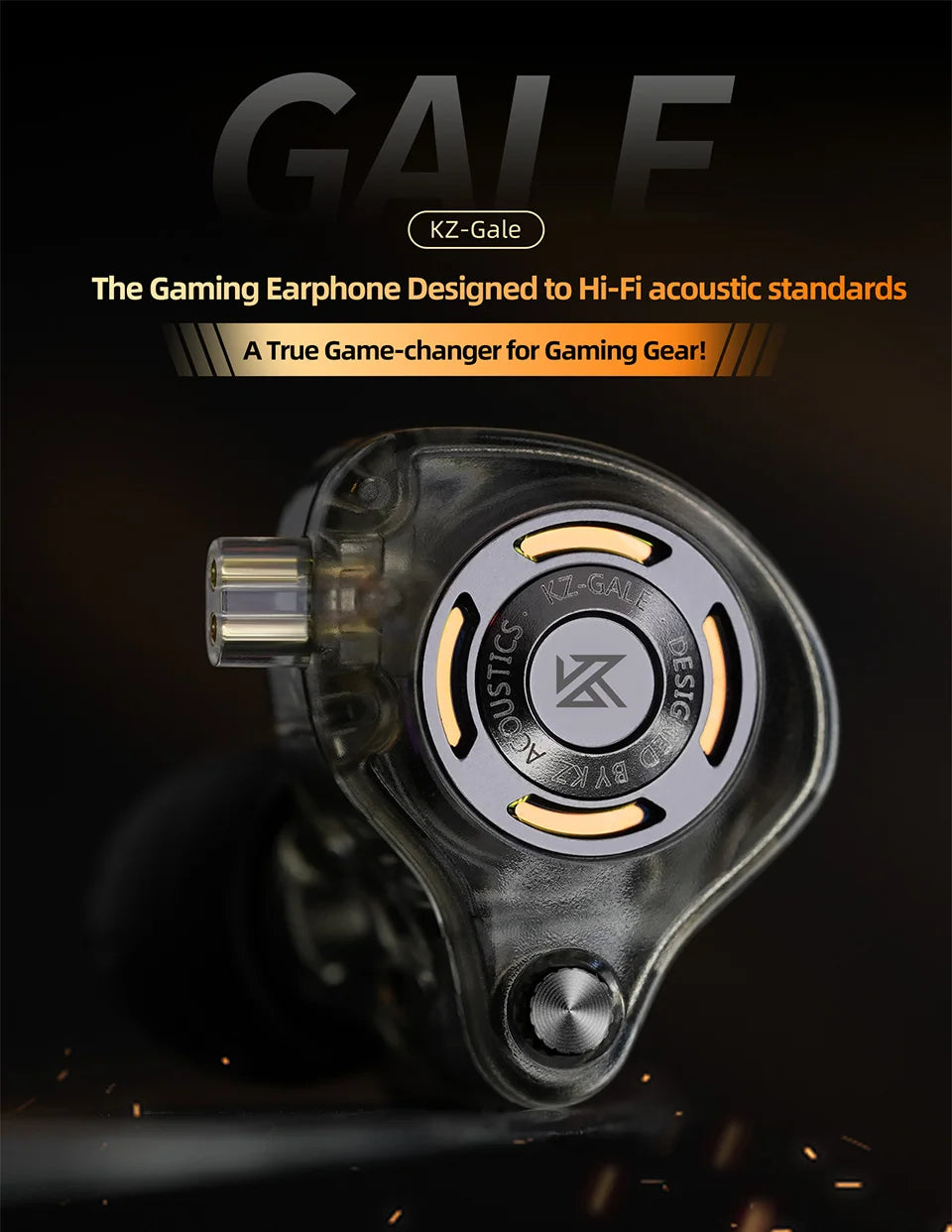 KZ Gale In-Ear Gaming Earphones E-sports Bass Metal Earbuds for Video Game Stage Live Sound Headphones