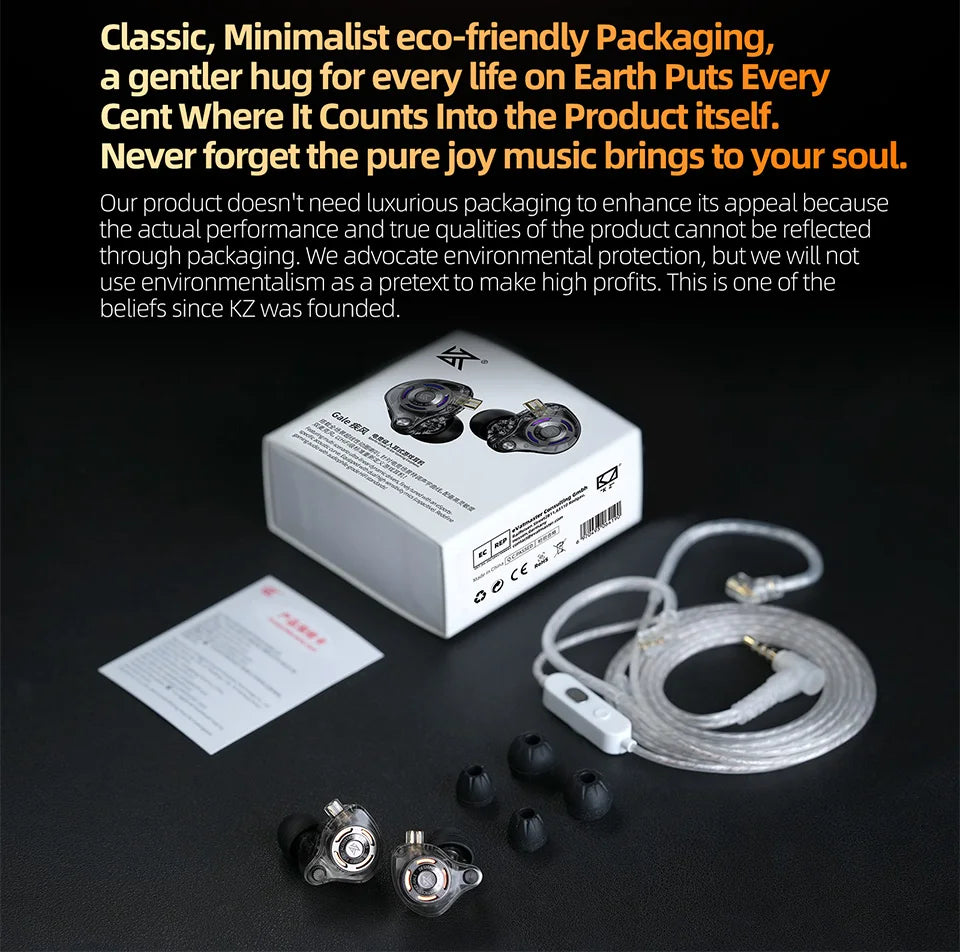 KZ Gale In-Ear Gaming Earphones E-sports Bass Metal Earbuds for Video Game Stage Live Sound Headphones