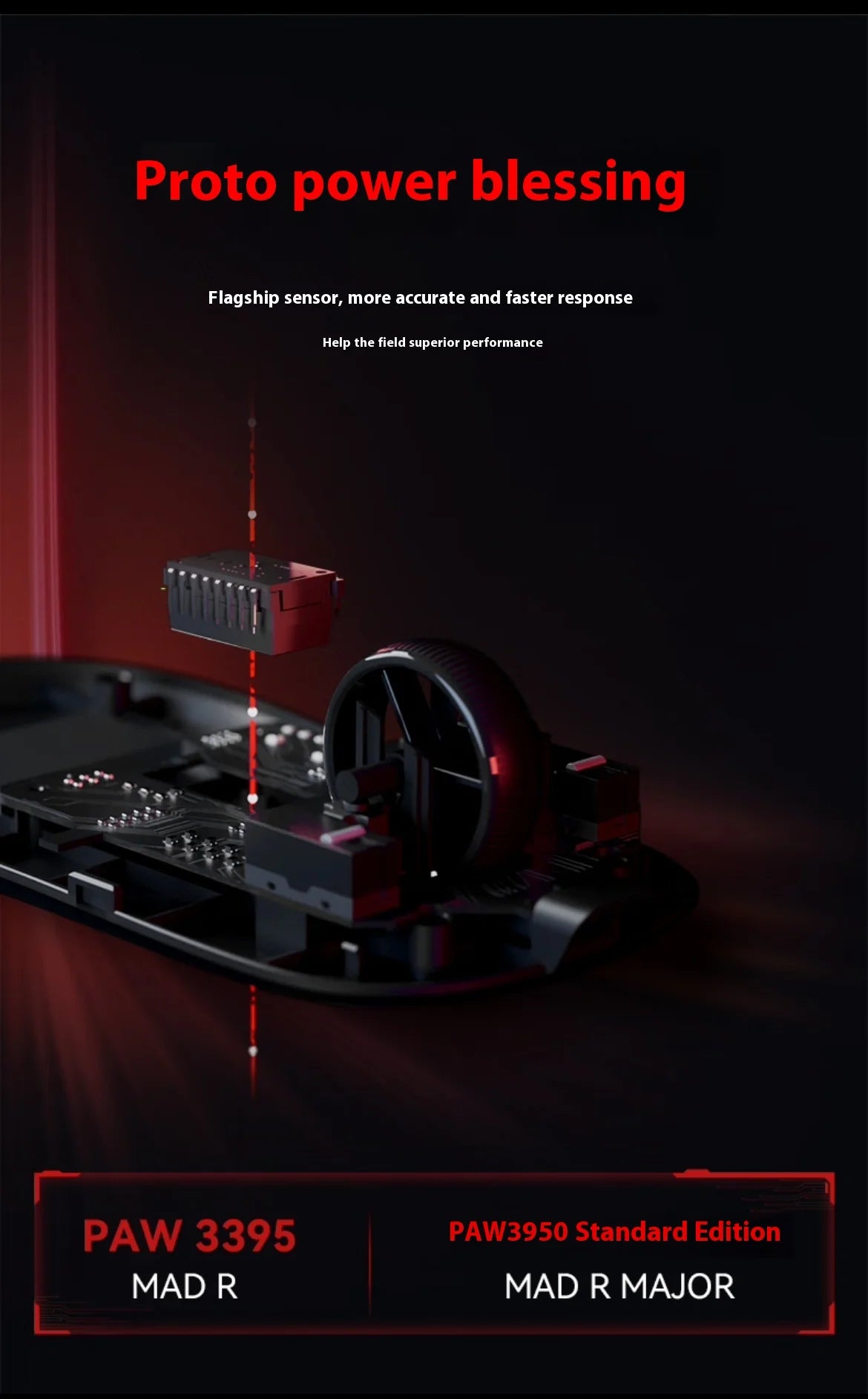 The New Vxe Mad R/R Major Gaming E-Sports Mouse Paw3395/3950 Dual-Mode Nonporous Lightweight Ergonomic Standard 8k