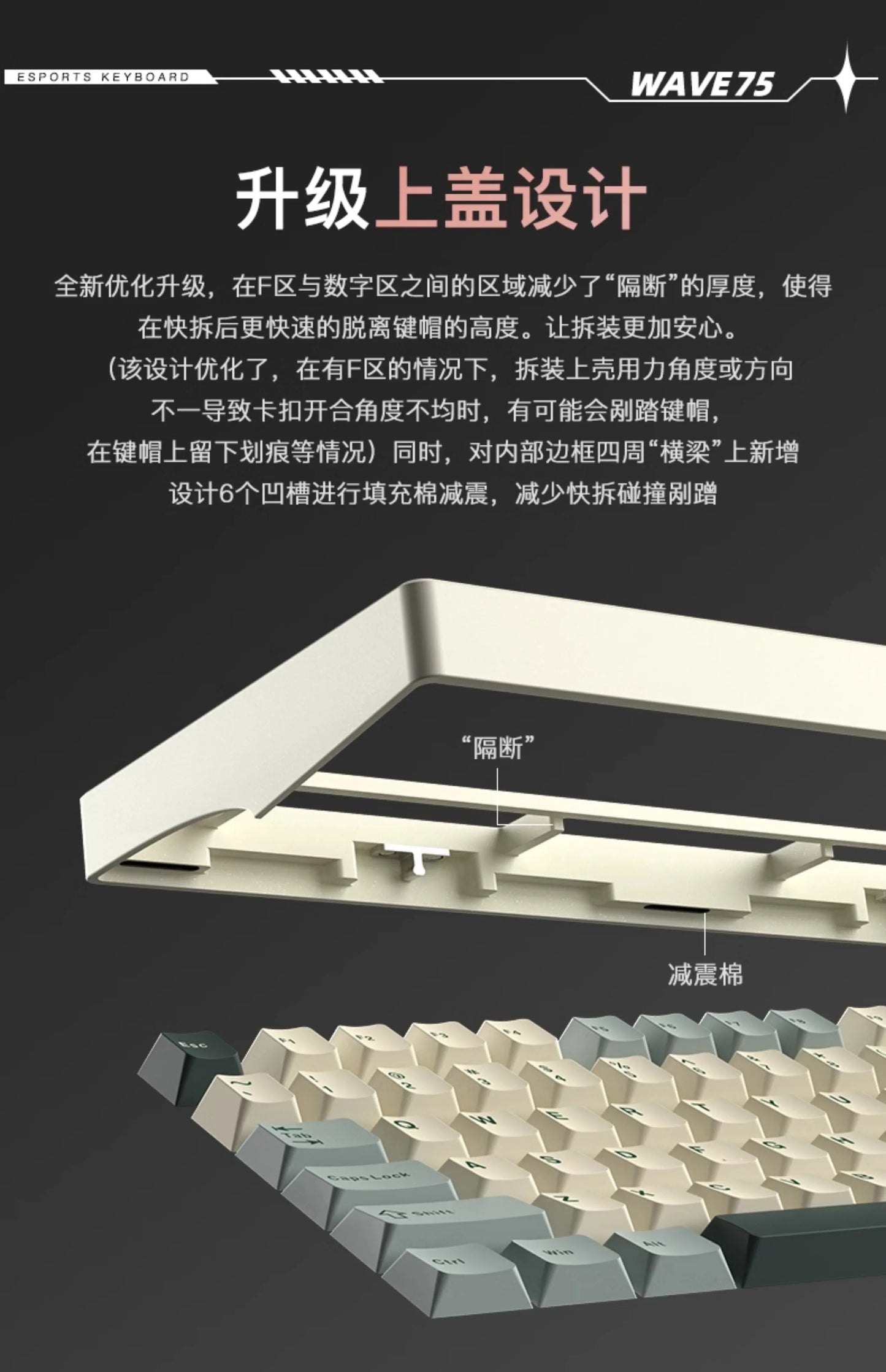 PMO WAVE75 Mechanical Gamer Keyboard RGB Customize Wireless USB/2.4G/Bluetooth 3Mode CNC Esports Gaming Keyboard Office Gifts