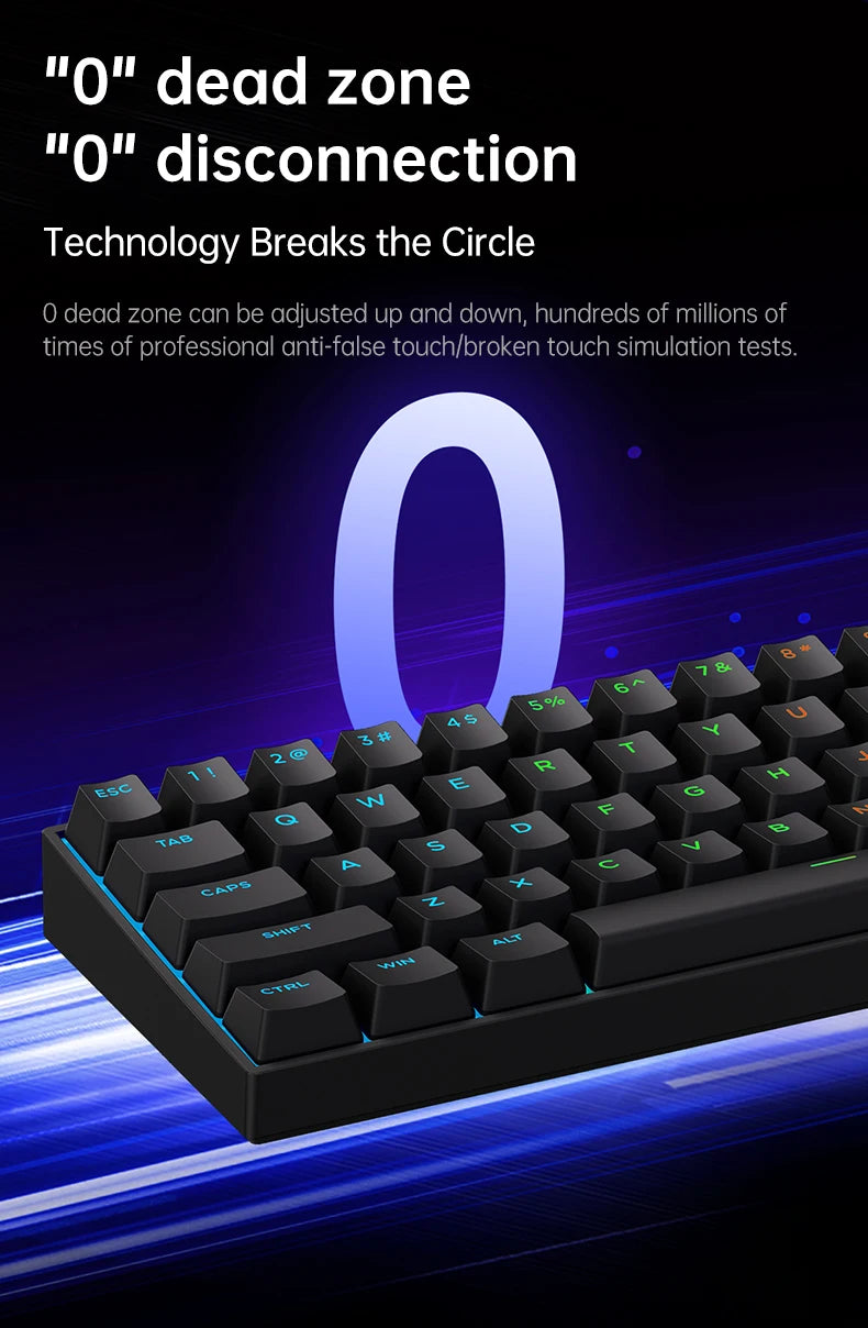 ACE60 Pro MCHOSE ACE68 Magnetic Keyboard Wired Mechanical for Gaming 0.01mm RapidTrigg 8000Hz SOCD/Rs 0.125ms 128K Sampling Rate