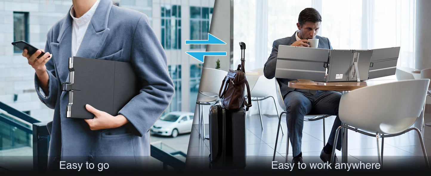 XIANWEI Portable Triple Monitor 14/15 inch Office Double Travel Dual Gaming Folding Extended Display Screen For Laptop Extension