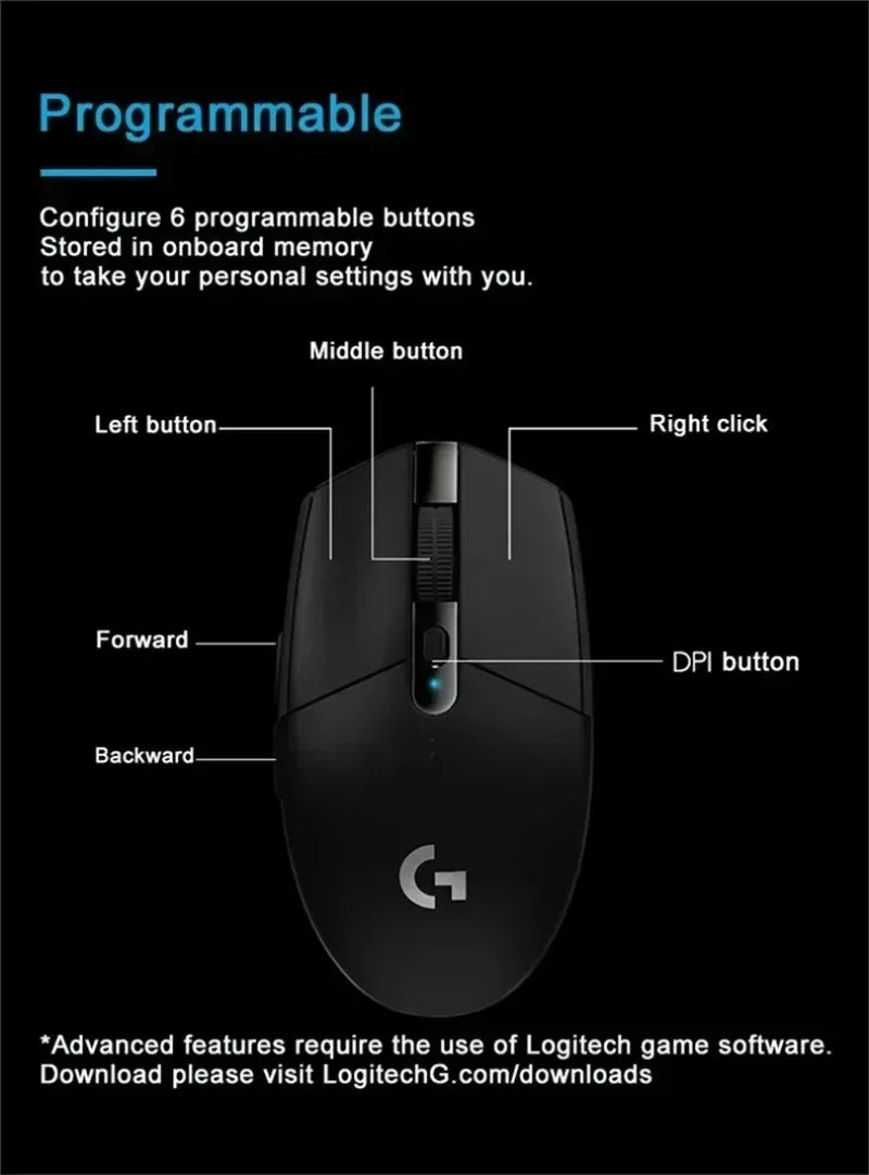 Logitech G304 Wireless Mouse Gaming Office Desktop Notebook