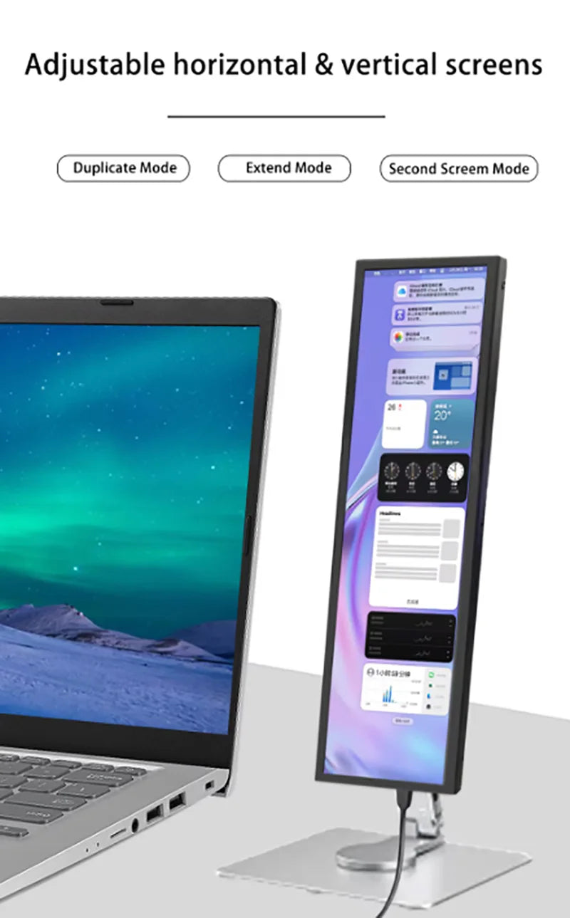 Long strip mainframe temperature control display mobile phone and computer secondary screen 8.8-inch touch screen
