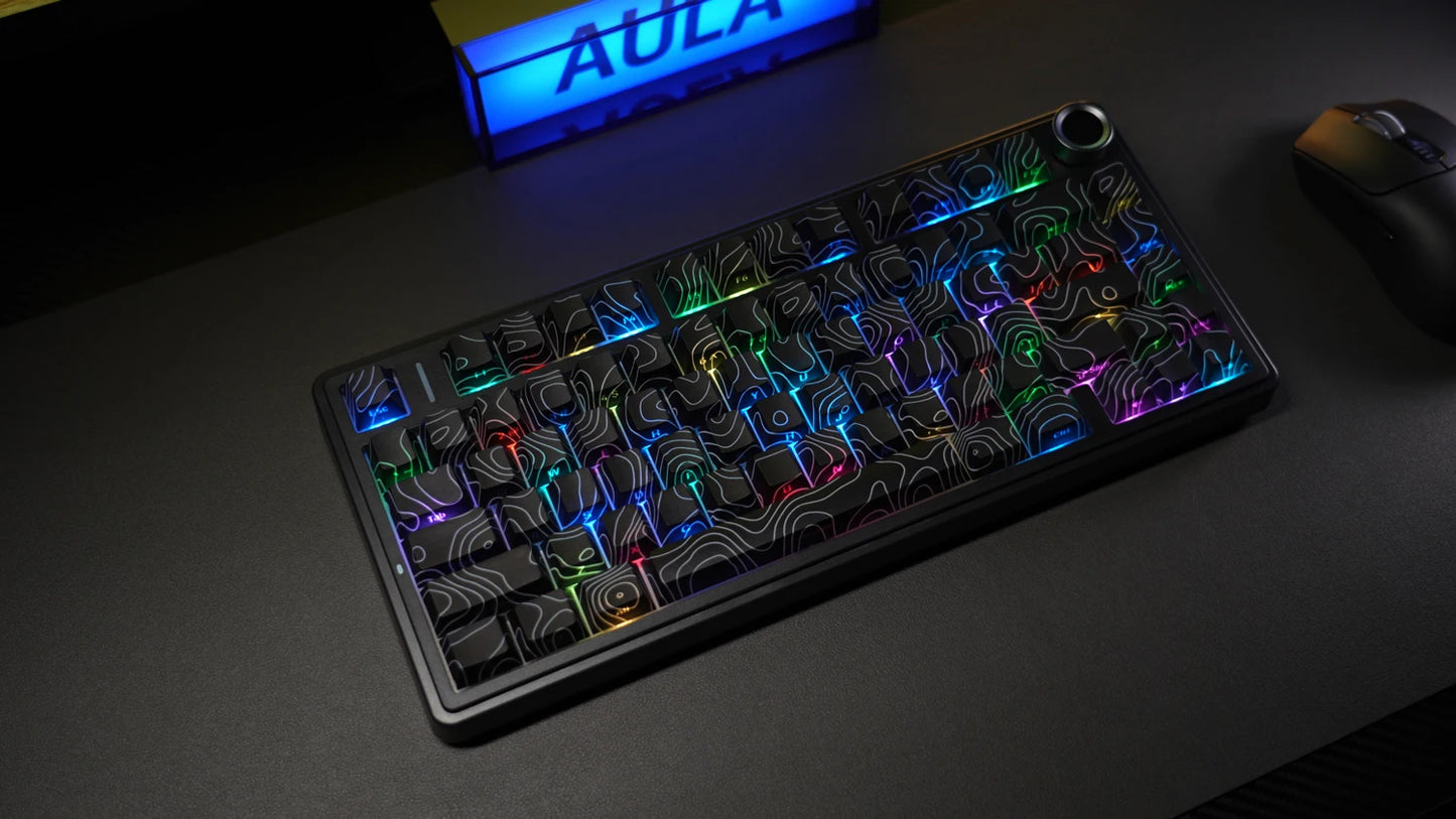 AULA F75Pro Gasket Mounted Wireless Gaming Mechanical Keyboard RGB Customized 75% Layout Side-engraving PBT Keycaps