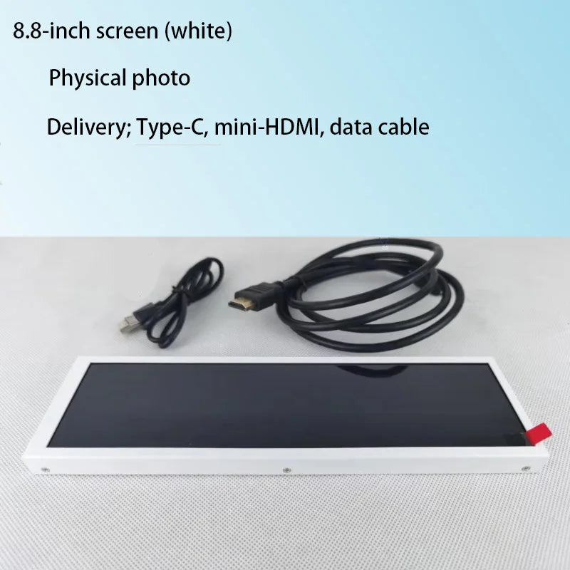 Long strip mainframe temperature control display mobile phone and computer secondary screen 8.8-inch touch screen
