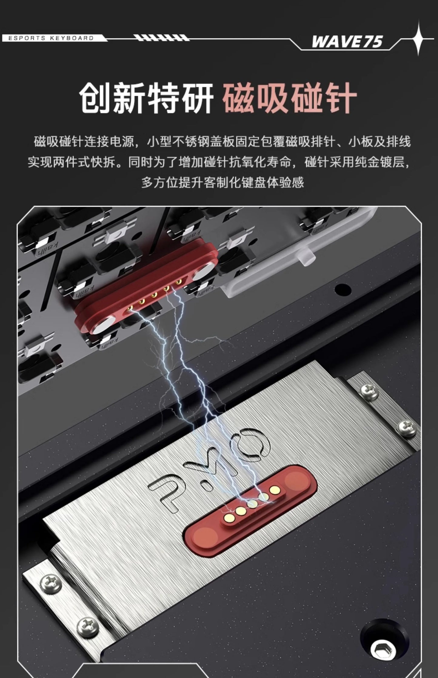 PMO WAVE75 Mechanical Gamer Keyboard RGB Customize Wireless USB/2.4G/Bluetooth 3Mode CNC Esports Gaming Keyboard Office Gifts