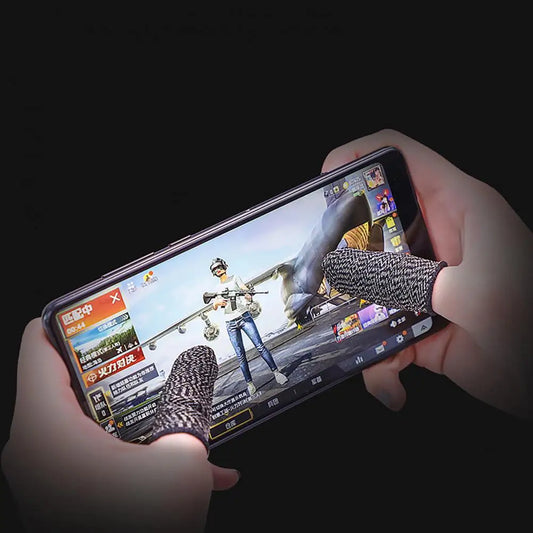 1 Pair Game Finger Cots Anti-sweat Touch Screen Gaming Finger Sleeves Nylon Fiber Thin Finger Sleeves for Entertainment