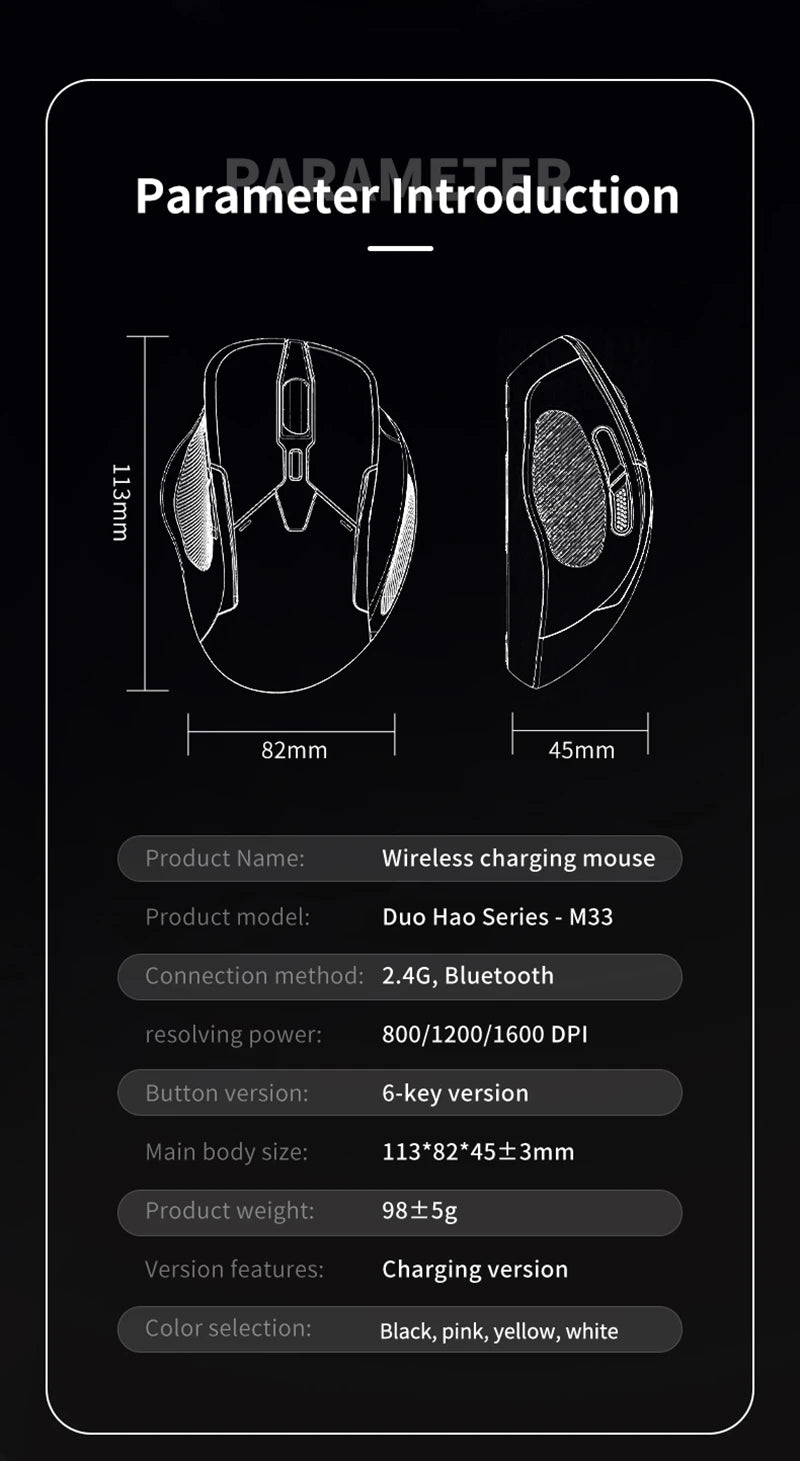 Xiaomi Bluetooth Wireless Mouse Dual-mode Rechargeable Silent Mechanical Office Gaming  Universal Mouse For PC Android IOS