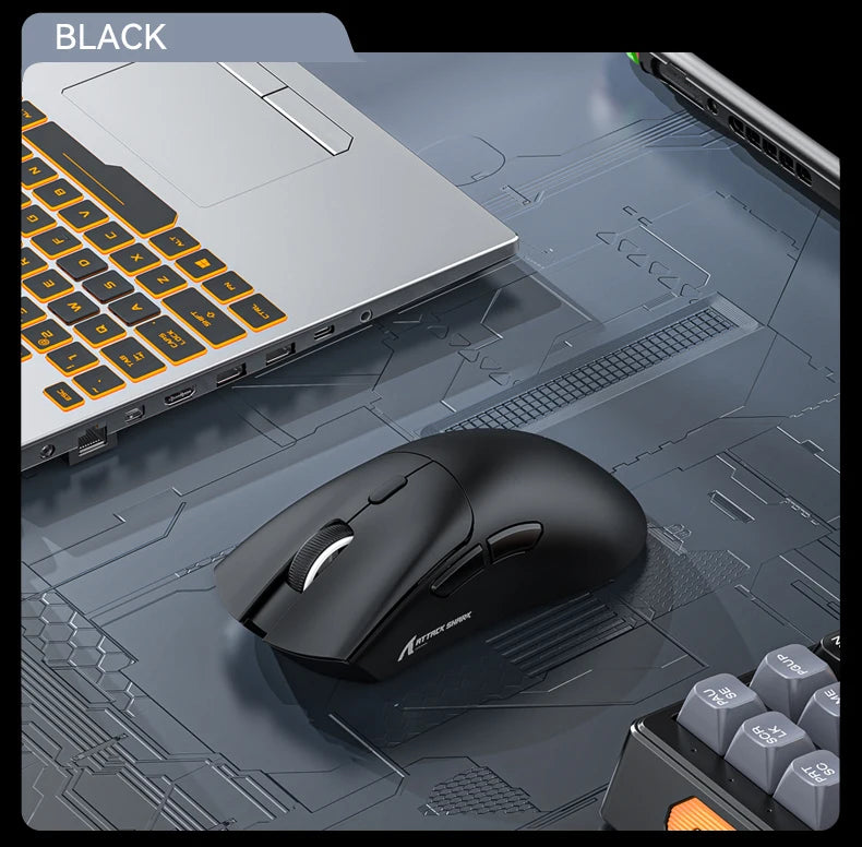 Attack Shark R1 1000Hz Bluetooth Mouse,18000dpi,PAW3311,Tri-mode Connection, Macro Gaming Mouse