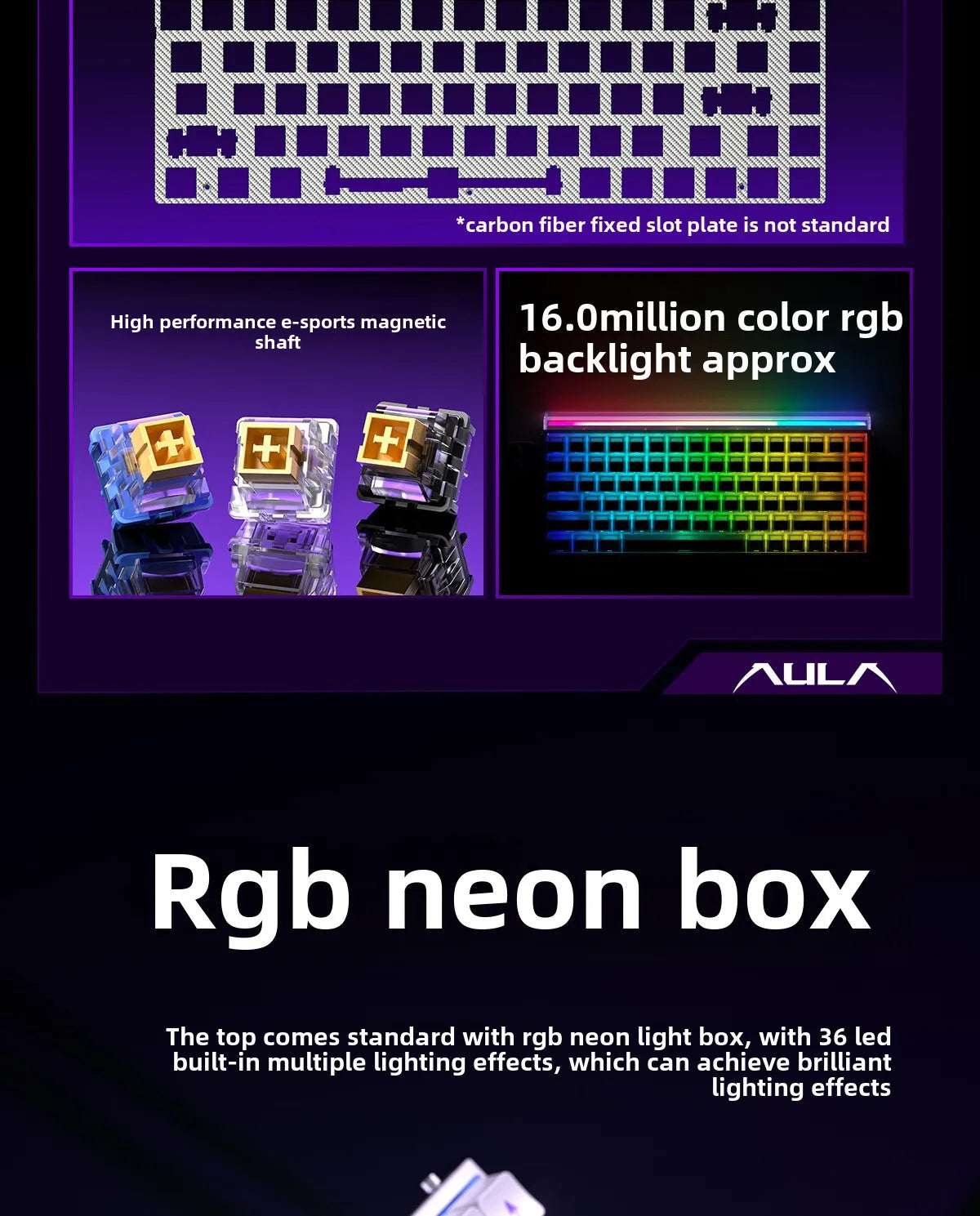 New AULA HERO 84HE 8K INSTOCK Magnetic Switch Gaming Keyboard E-sport Custom RGB Mechanical Keyboard Ergonomics Game Accessories