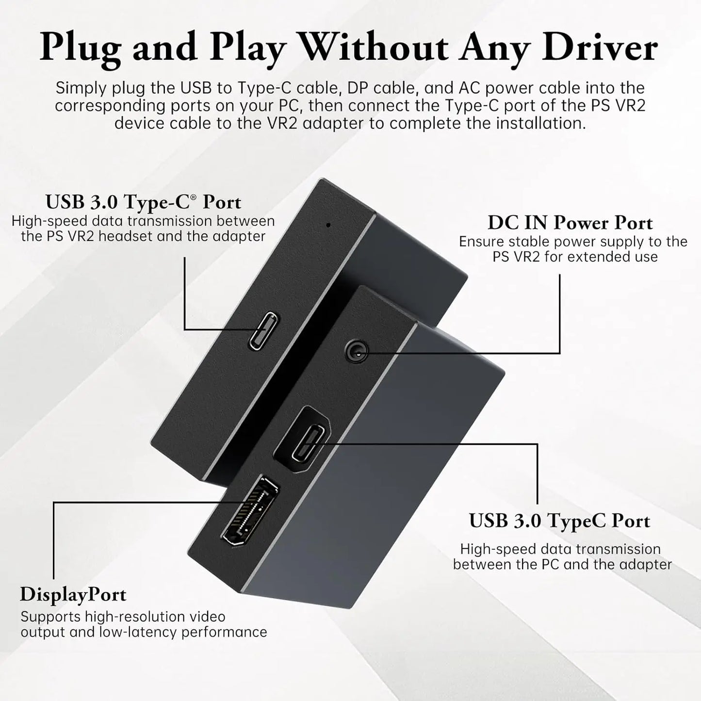 For PS VR2 PC Adapter Computer Adaptor For PS5 Console For Windows PC Converter For Steam Vr Games Adapter Gaming Accessoires