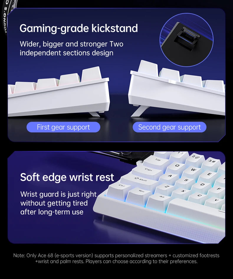 ACE60 Pro MCHOSE ACE68 Magnetic Keyboard Wired Mechanical for Gaming 0.01mm RapidTrigg 8000Hz SOCD/Rs 0.125ms 128K Sampling Rate