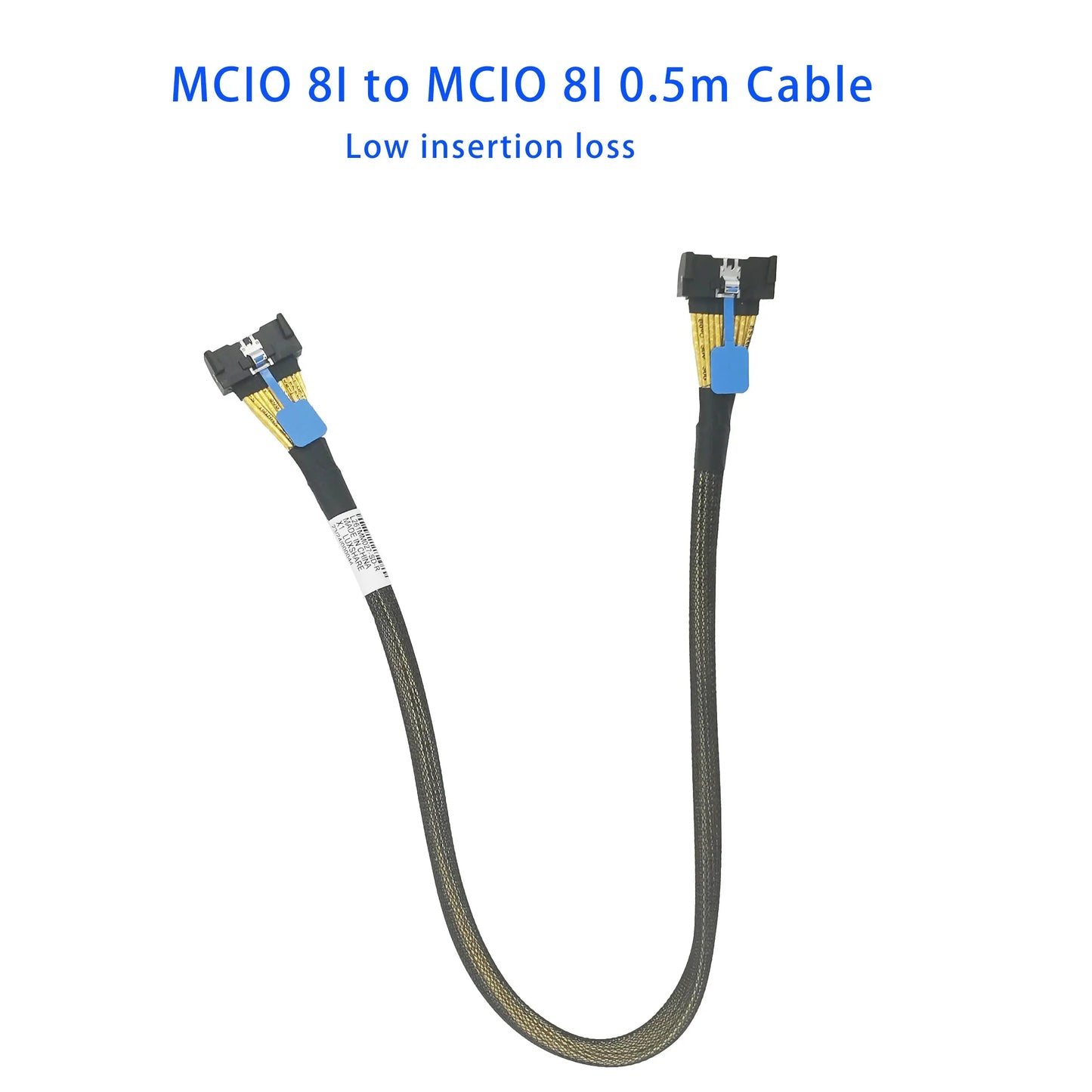 PCIe5.0 MCIO 8i to MCIO 8I cable L=0.5M  Low insertion loss