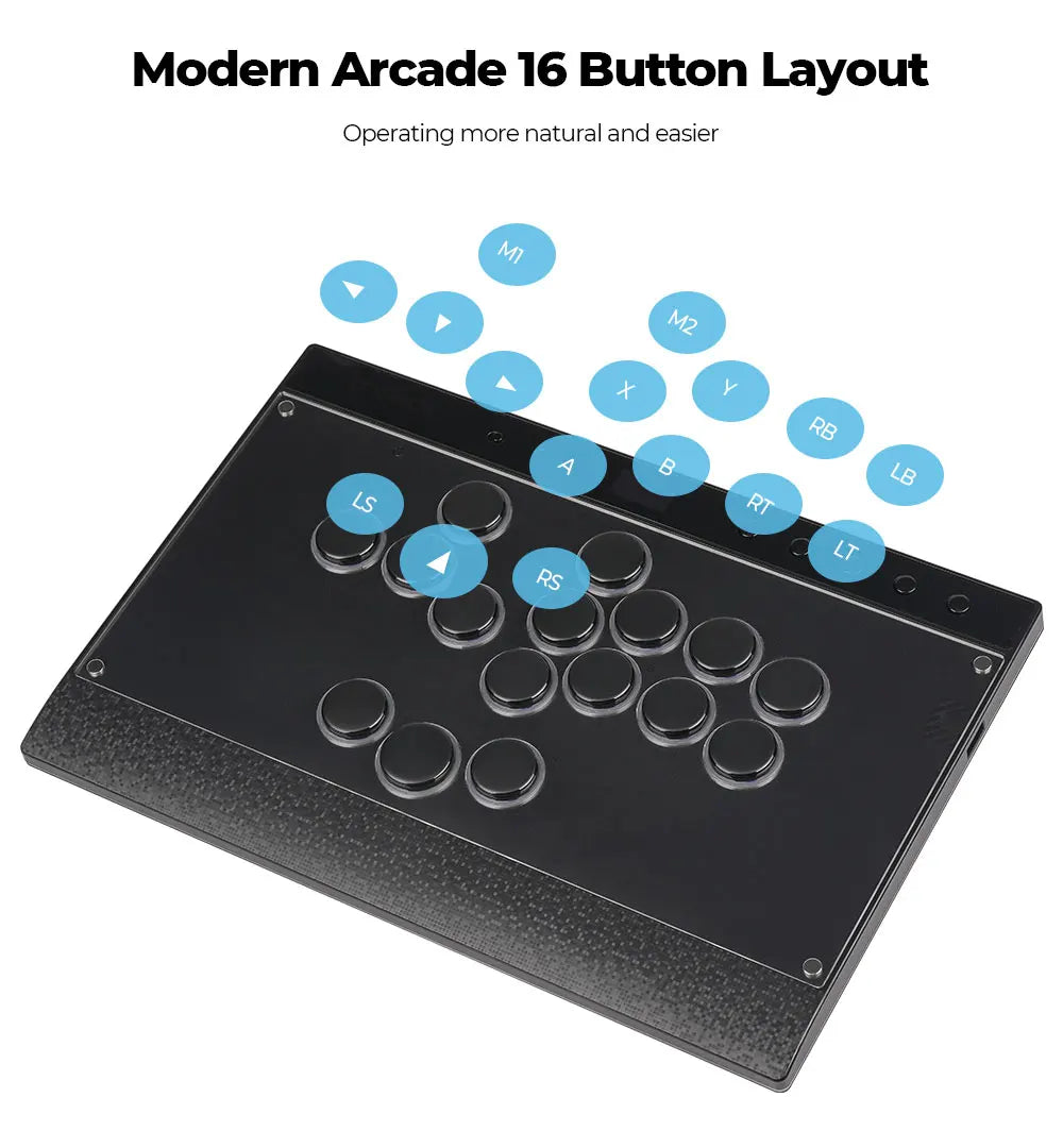 Haute42 C16 Magnetic Hitbox Leverless Arcade Stick Controller For Ps4 /PS5/Switch Button Rim Stickless Hitbox Fightstick