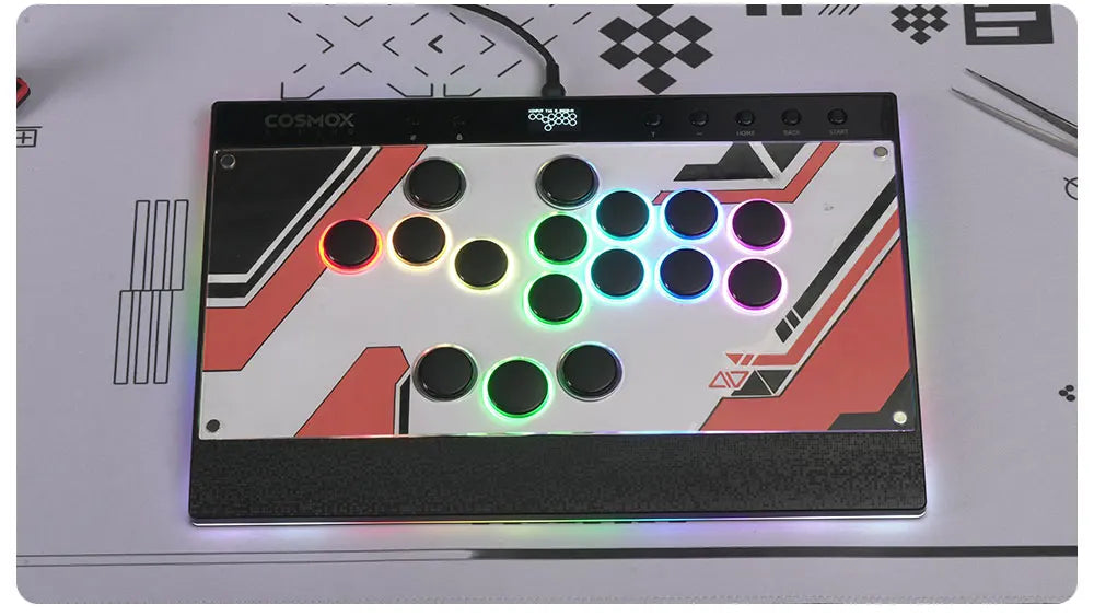 Haute42 C16 Magnetic Hitbox Leverless Arcade Stick Controller For Ps4 /PS5/Switch Button Rim Stickless Hitbox Fightstick