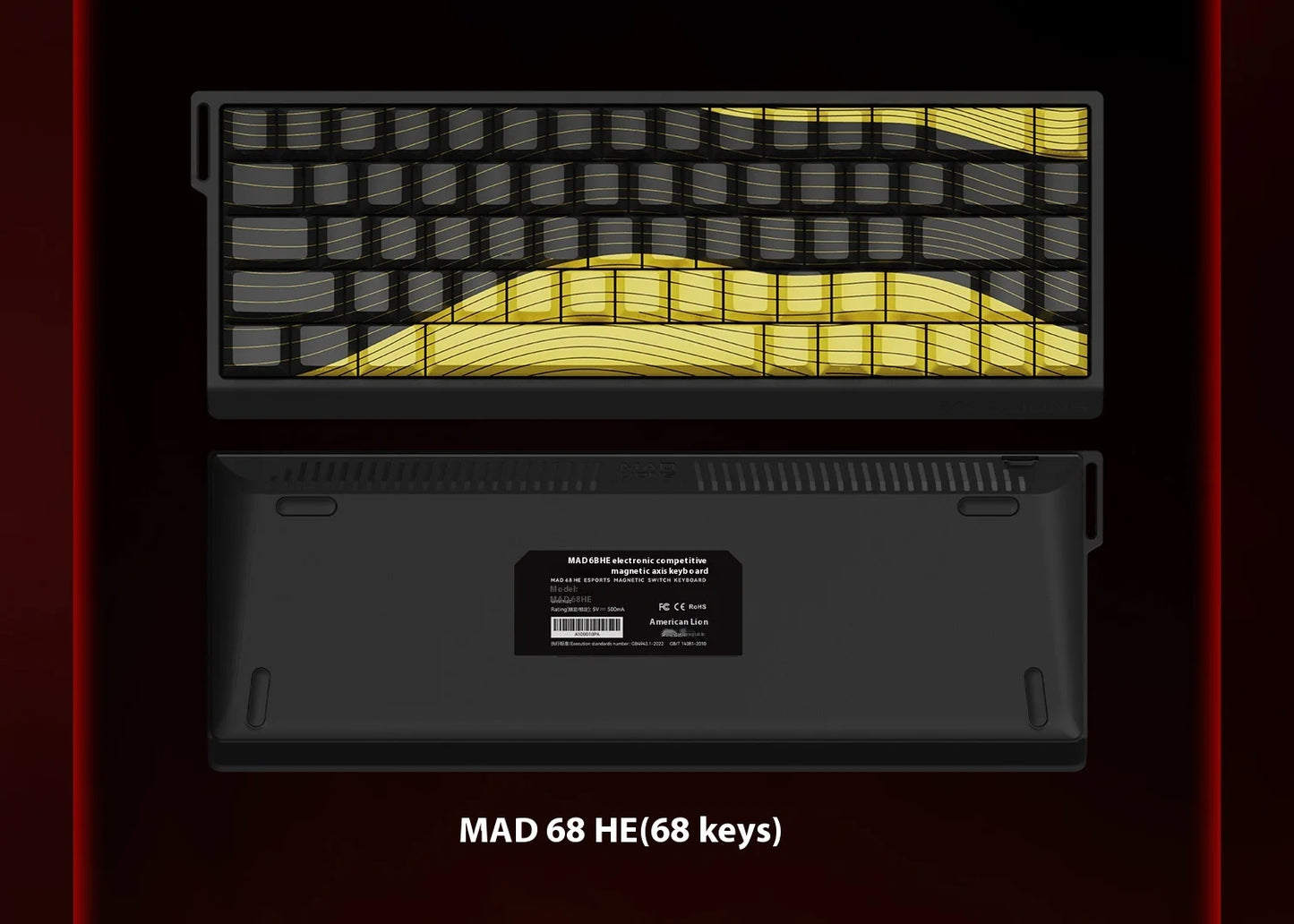 Madcatz Mad60 Mad68 HE 8k Mechanical Keyboard Magnetic Switch Wired 60% 68% Gaming Keyboards Rapid Trigger Rgb Customs Keyboards