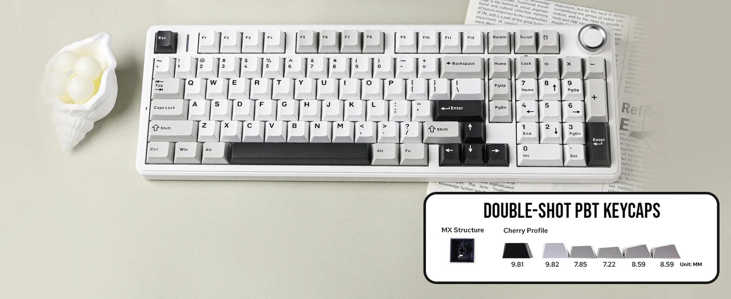 Aula F99 PRO 96% Mechanical Gaming Keyboard BT5.0/USB-C/2.4G Wireless Hot Swappable Gasket Custom Keyboard With 8000mAH Battery