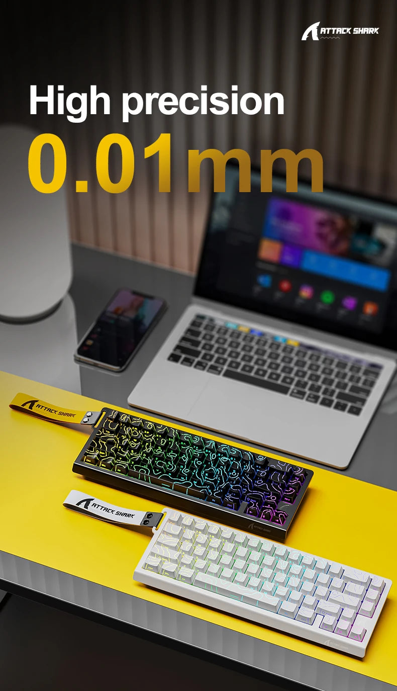 ATTACK SHARK X68HE Magnetic Keyboard Red Wired Mechanical for Pro Gaming 0.01mm Rapid Trigg 8000Hz SOCD/Rs 0.125ms 128K Rate