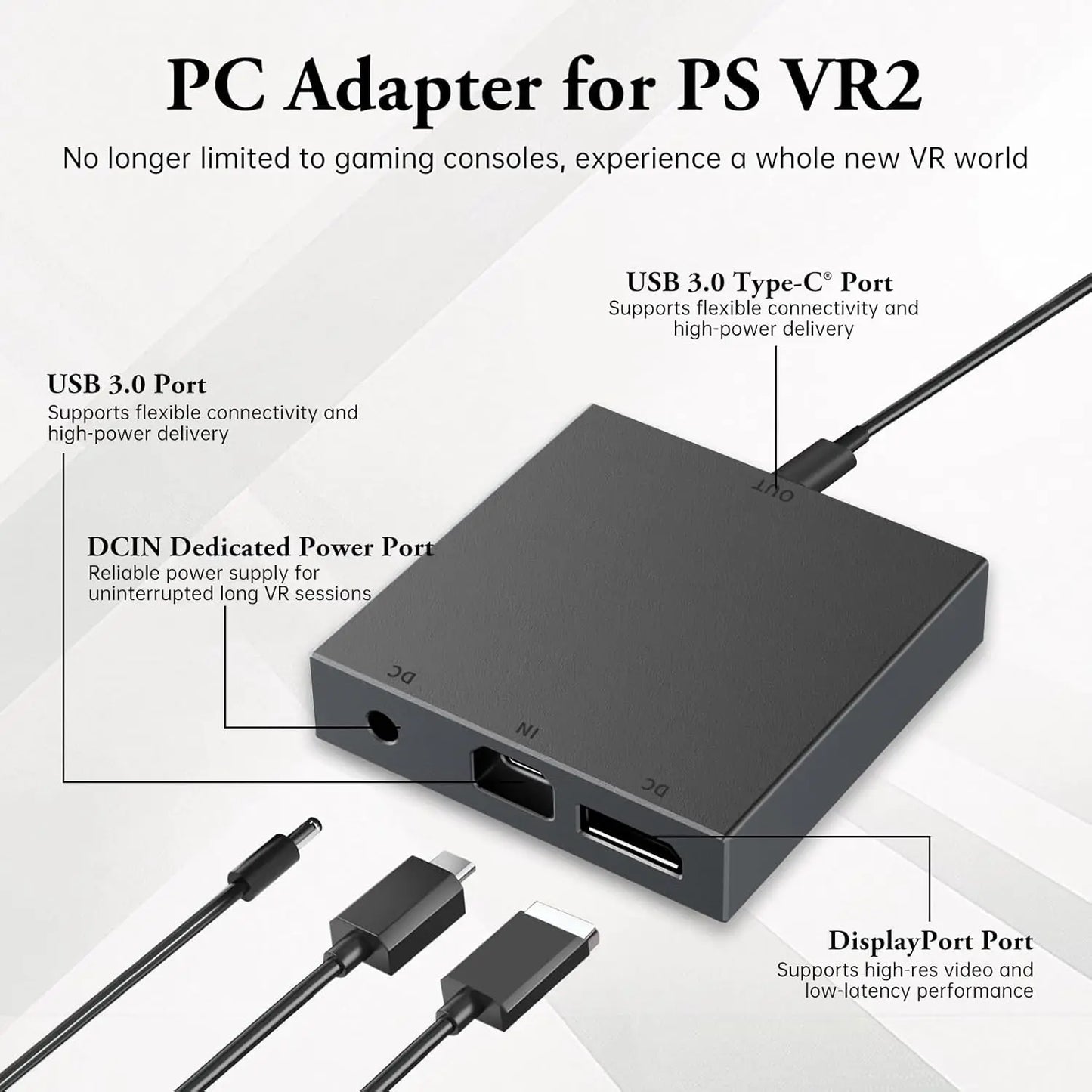 For PS VR2 PC Adapter Computer Adaptor For PS5 Console For Windows PC Converter For Steam Vr Games Adapter Gaming Accessoires
