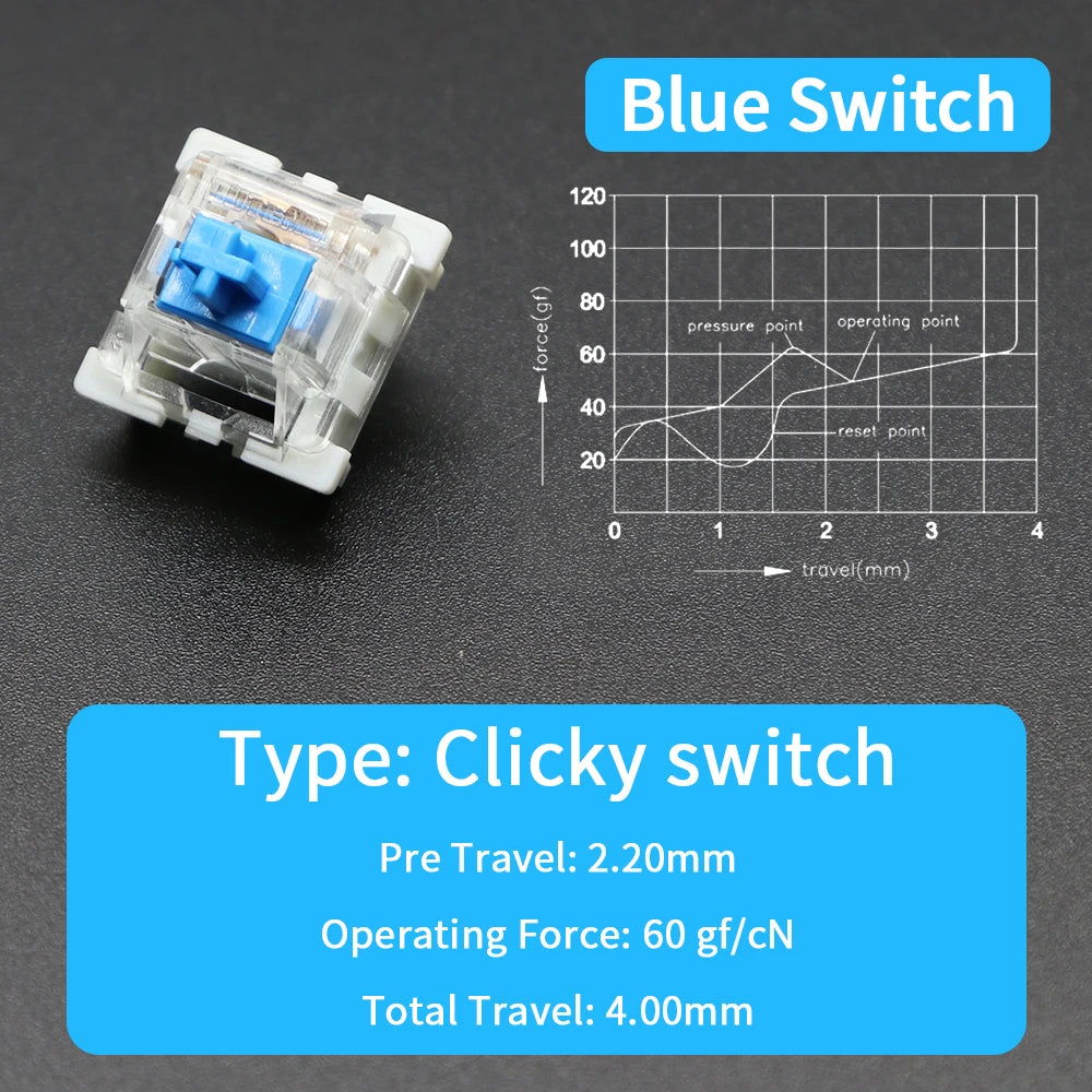 Outemu Switch for Keyboard 3Pin Linear Tactile Clicky Silent Switches for Mechanical Keyboards Gray White Red Blue Gaming Switch