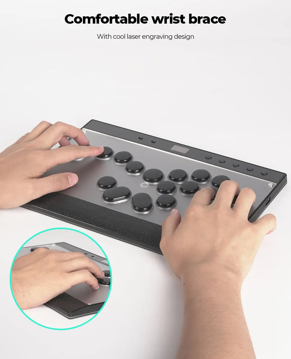 Haute42 Magnetic Stickless Arcade Controller Keyboard C16-S Hitbox Leverless Controller For PC/PS4/PS5/Switch Fight Stick Hitbox