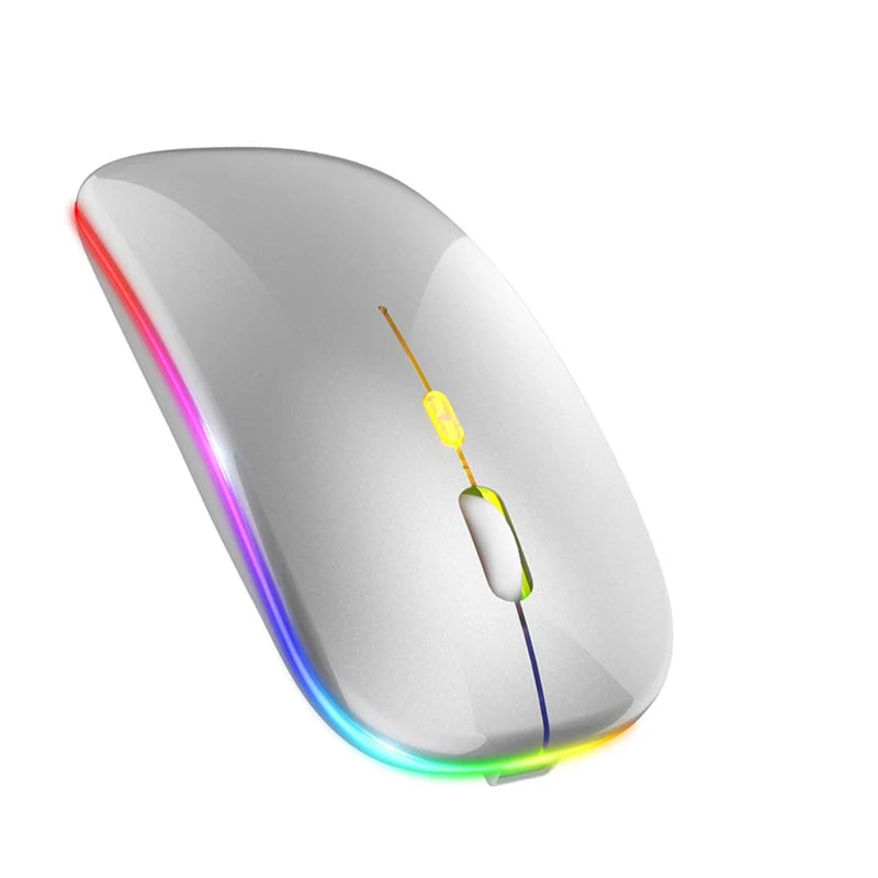 Dual-mode Bluetooth 5.1 Mouse 2.4G Wireless Mouse Rechargeable Silent RGB Backlit Gaming Mouse 1600 DPI Mice for Laptop Tablet