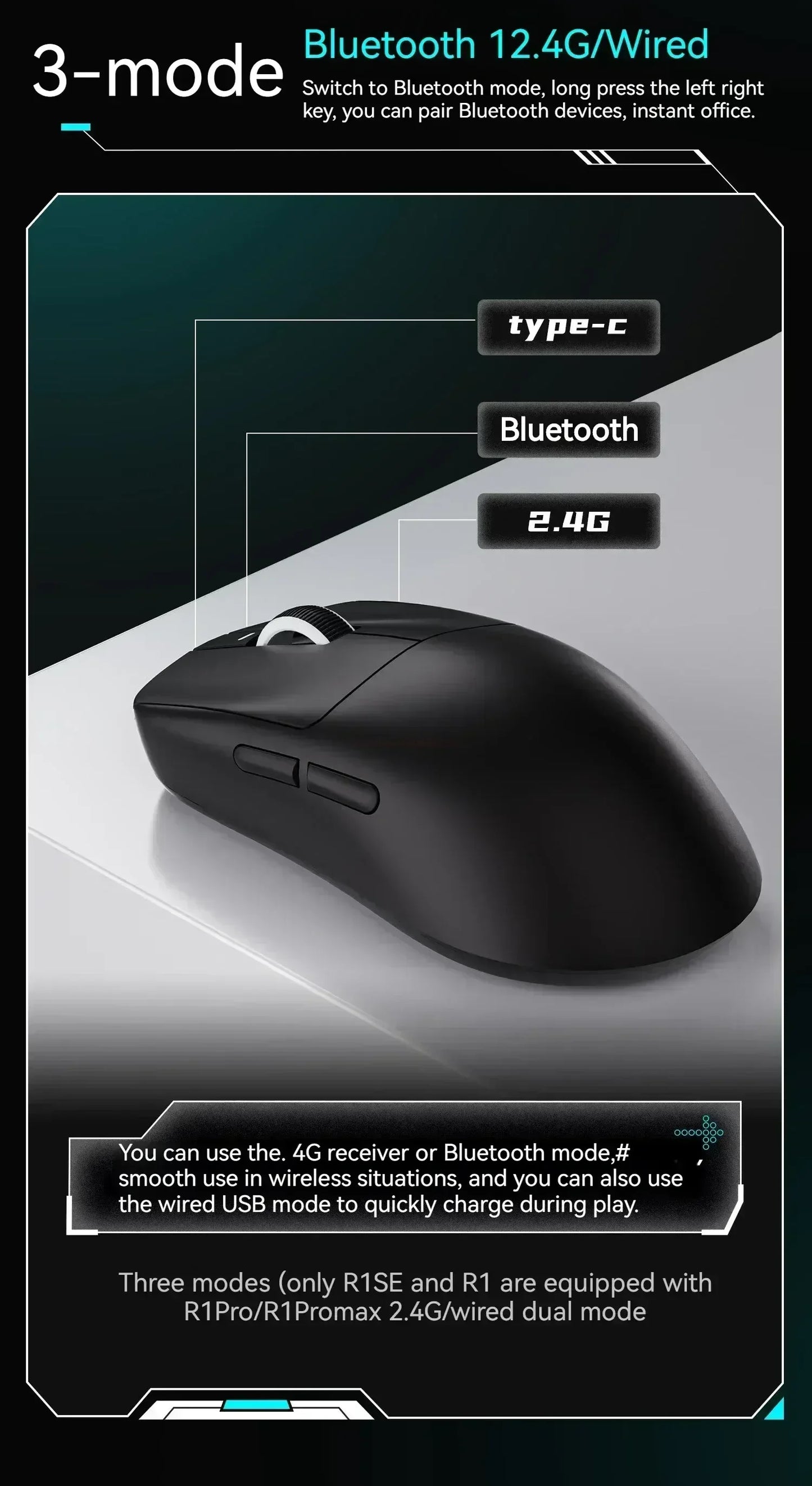 Vxe Dragonfly R1SE R1 R1pro R1ProMax Gaming Mouse Mouse Rechargeable Gamer Paw3395 Lightweight Ergonomic Wireless Mouse Esport
