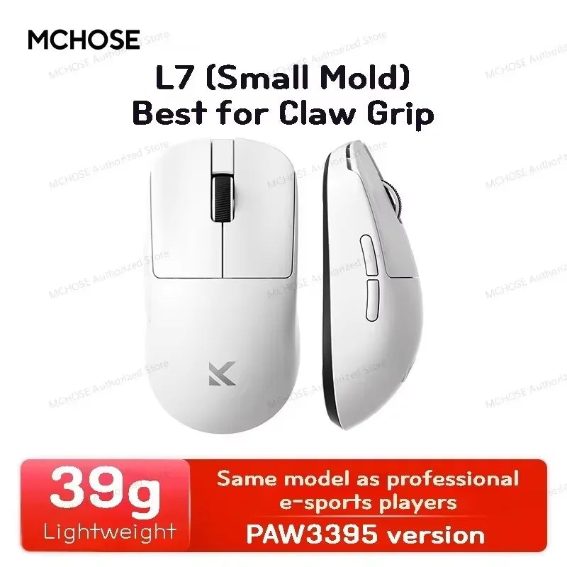 Official MCHOSE L7 Ultra Wireless Gaming Mouse PAW3950 E-Sport Sensor Realtek Flagship Master TOPSPEED 8K Polling Rate 39g Mice