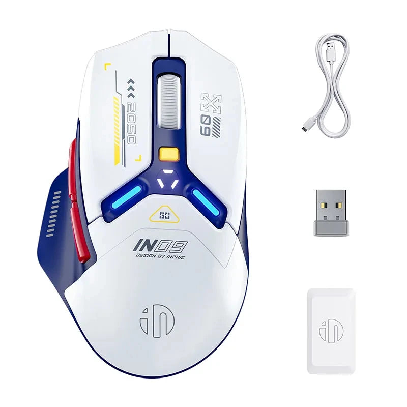 Inphic IN9 Wireless Gaming Mouse Rechargeable PAW3311 Bluetooth Mouse RGB Lighting Effect Desktop Computer Laptop Universal