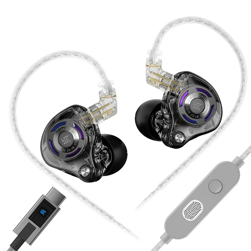 KZ Gale In-Ear Gaming Earphones E-sports Bass Metal Earbuds for Video Game Stage Live Sound Headphones