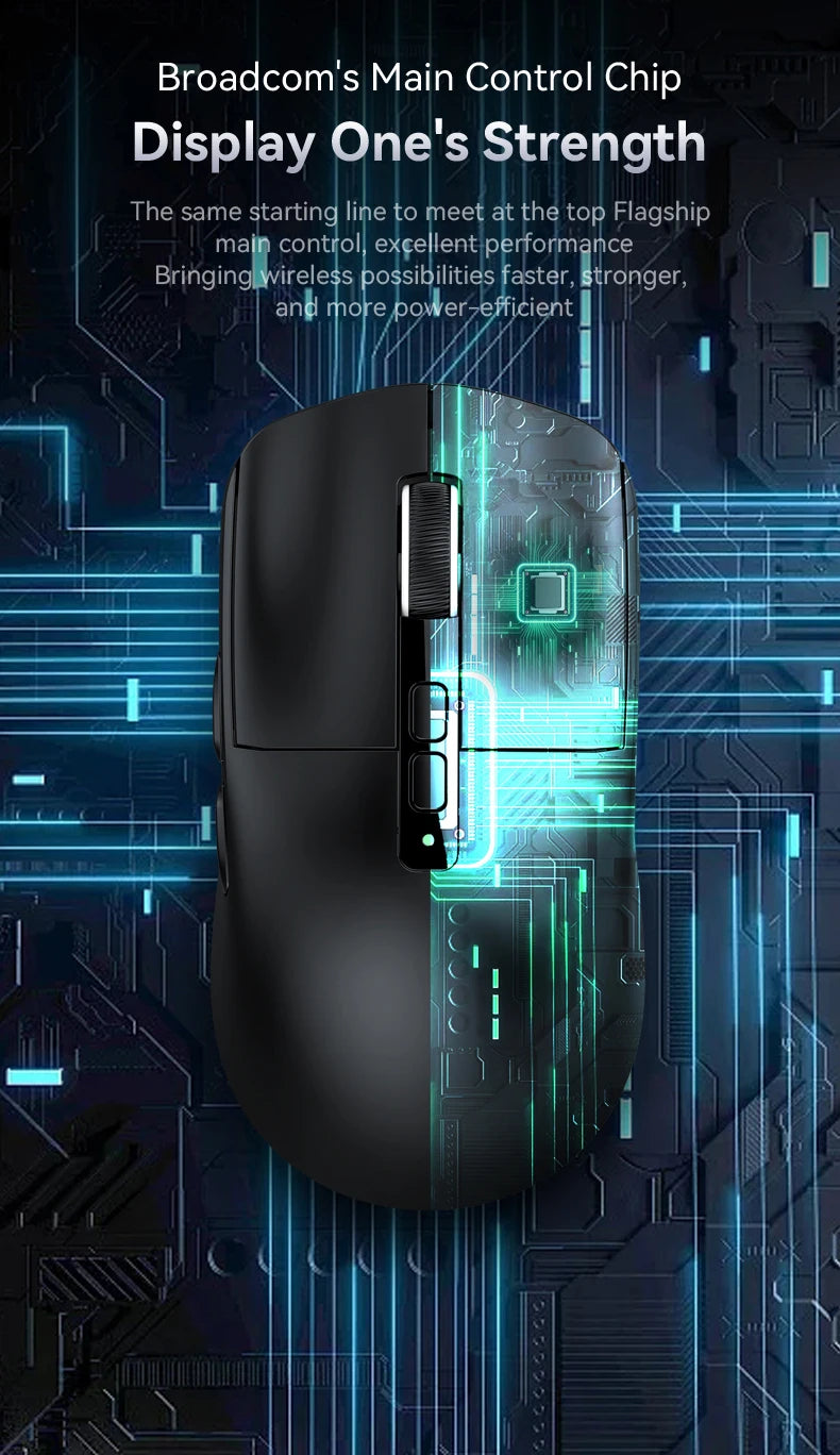 Attack Shark X6 PAW3395 Bluetooth Mouse,Tri-Mode Connection,RGB Touch Magnetic Charging Base,Macro Gaming Mouse
