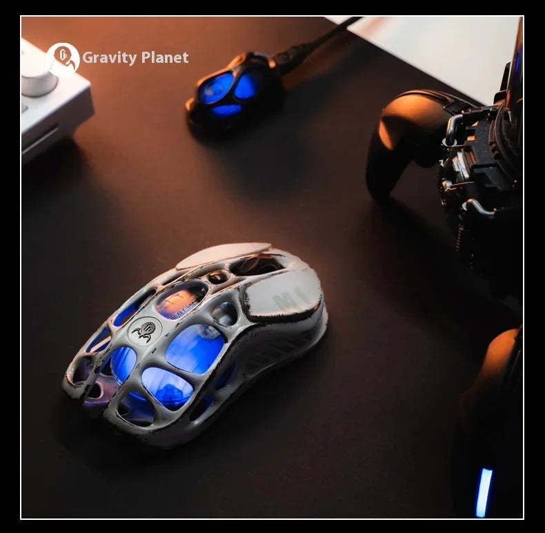 In Stock Gravastar Genuine M1 Gamer Mouse Magnesium Alloy Wireless Bluetooth Mouse 8k Receiver Rgb Low Latency Gaming Mice