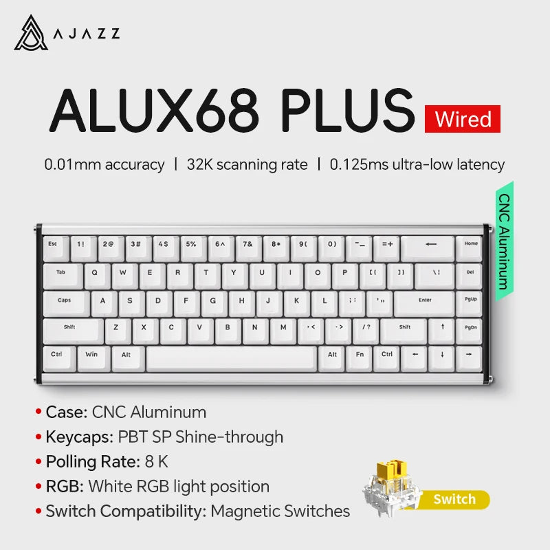 AJAZZ AK680 MAX Mechanical Keyboard HE Hall Effect Switch 60% 8k/1K RGB Wired/Wireless Gaming Rapid Trigger Magnetic Keyboard