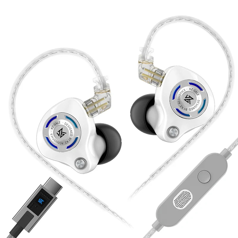 KZ Gale In-Ear Gaming Earphones E-sports Bass Metal Earbuds for Video Game Stage Live Sound Headphones