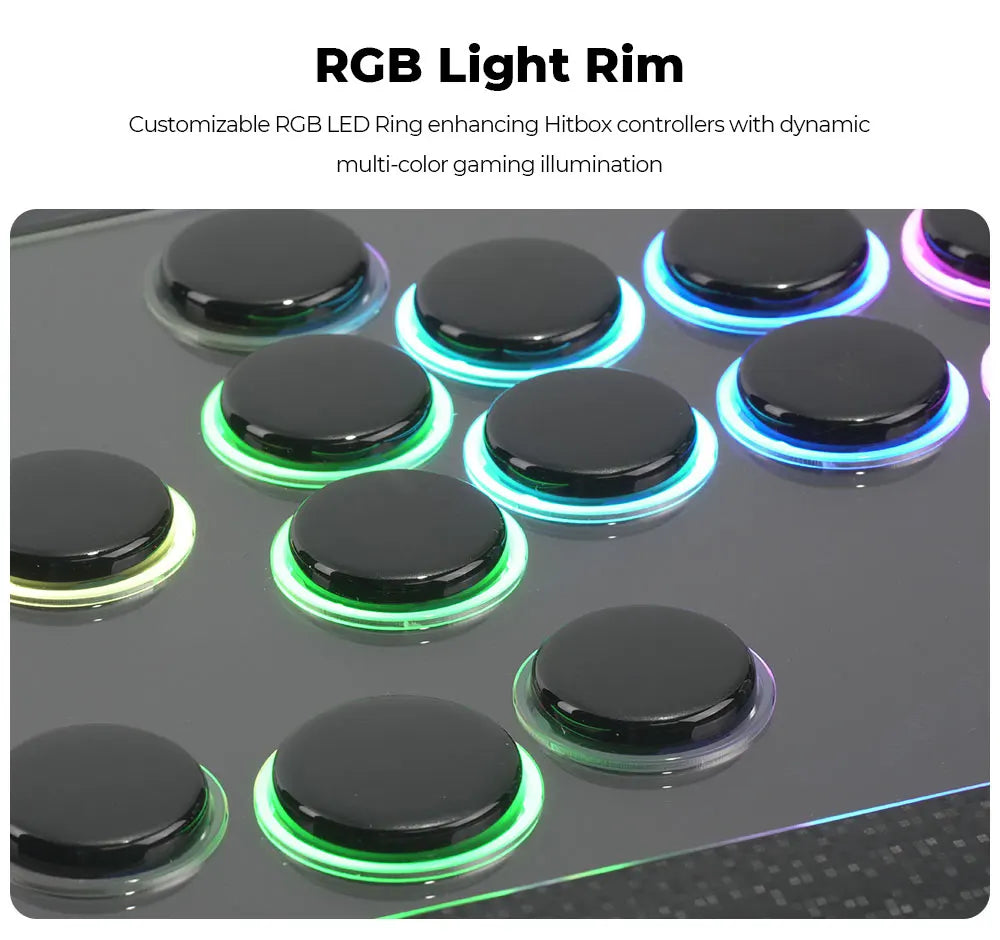 Haute42 C16 Magnetic Hitbox Leverless Arcade Stick Controller For Ps4 /PS5/Switch Button Rim Stickless Hitbox Fightstick