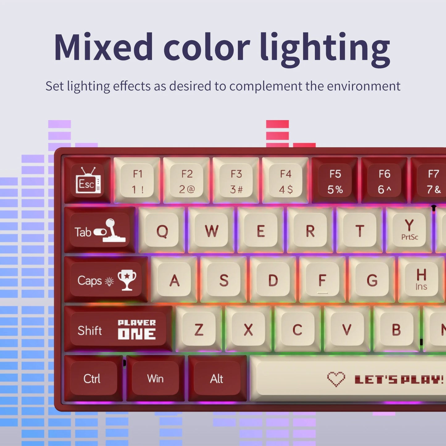 AJAZZ AK680 Gaming Mechanical Keyboard ABS Keycap 68 Keys Wired Wireless Bluetooth Keyboard Hot Swap Custom Gasket for Pc Laptop