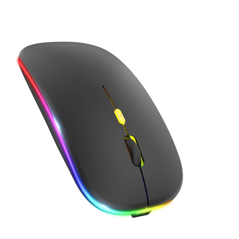 Dual-mode Bluetooth 5.1 Mouse 2.4G Wireless Mouse Rechargeable Silent RGB Backlit Gaming Mouse 1600 DPI Mice for Laptop Tablet