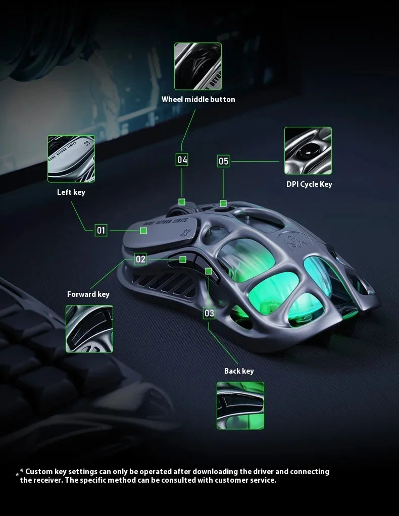 In Stock Gravastar Genuine M1 Gamer Mouse Magnesium Alloy Wireless Bluetooth Mouse 8k Receiver Rgb Low Latency Gaming Mice