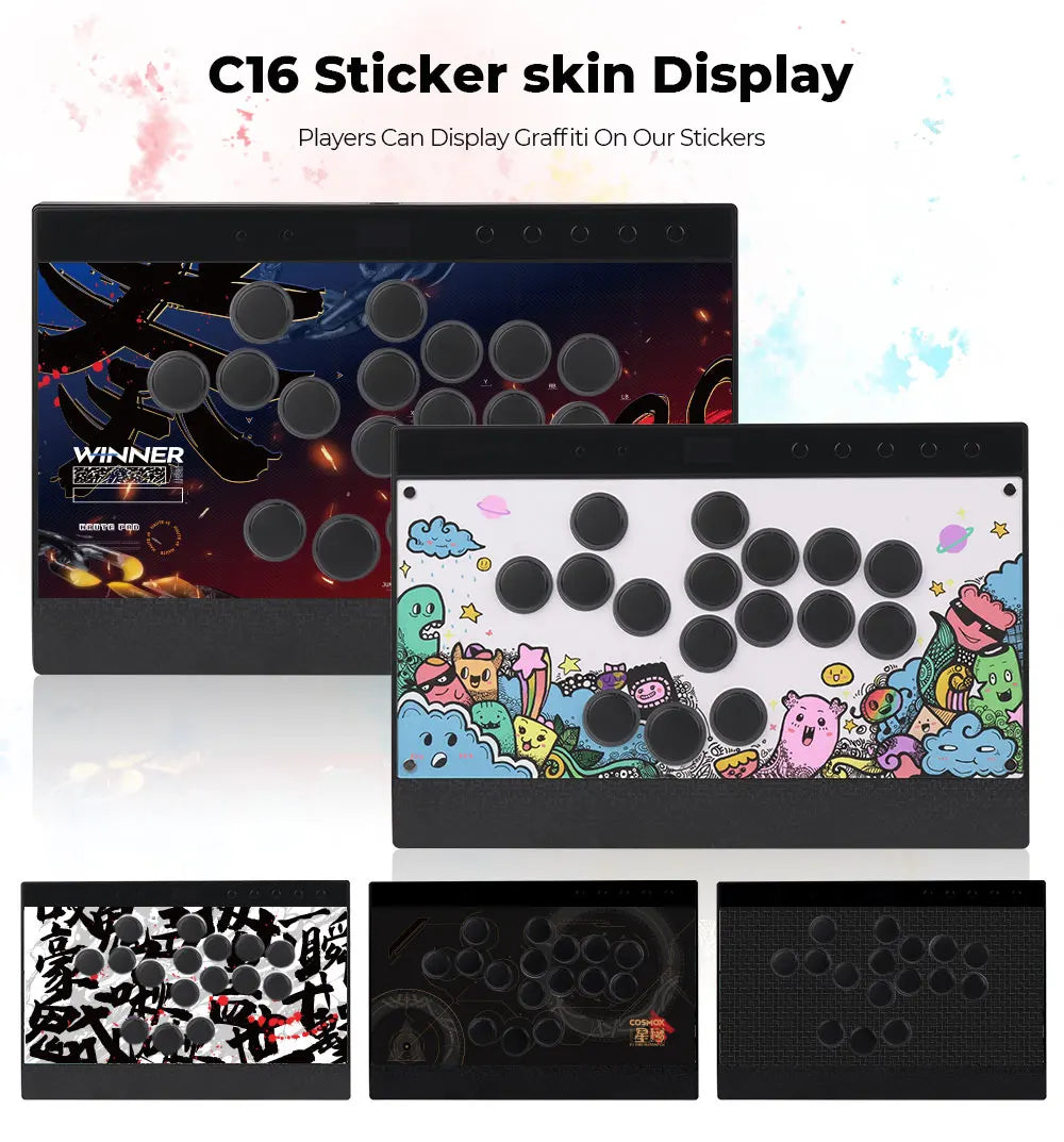 Haute42 C16 Magnetic Hitbox Leverless Arcade Stick Controller For Ps4 /PS5/Switch Button Rim Stickless Hitbox Fightstick