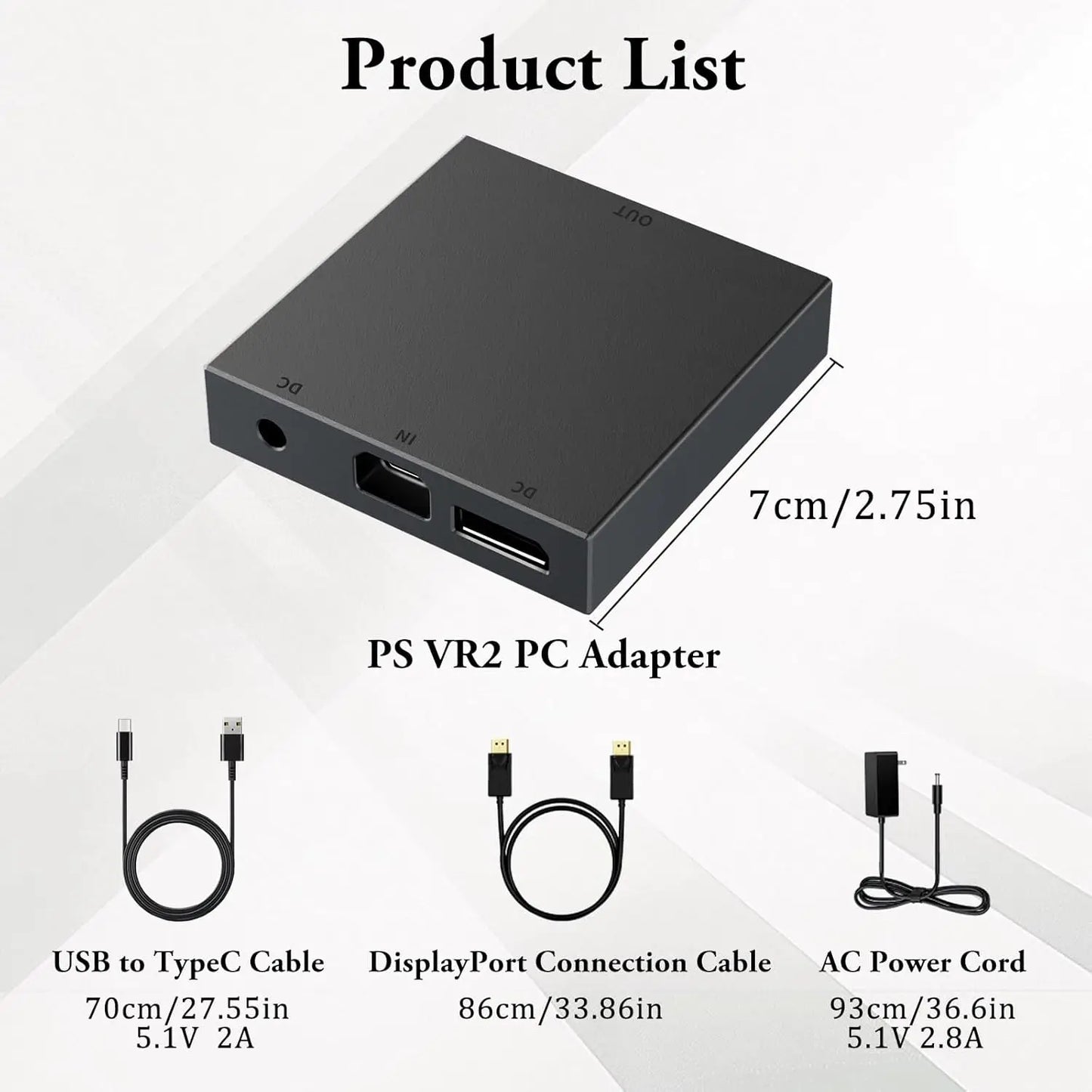 For PS VR2 PC Adapter Computer Adaptor For PS5 Console For Windows PC Converter For Steam Vr Games Adapter Gaming Accessoires