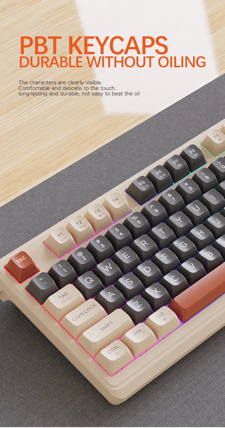 FreeWolf M96 Wireless Keyboard with Screen,Gaming Keyboard Bluetooth Dual-Mode Connection,Multi-Device Linking,Ergonomic