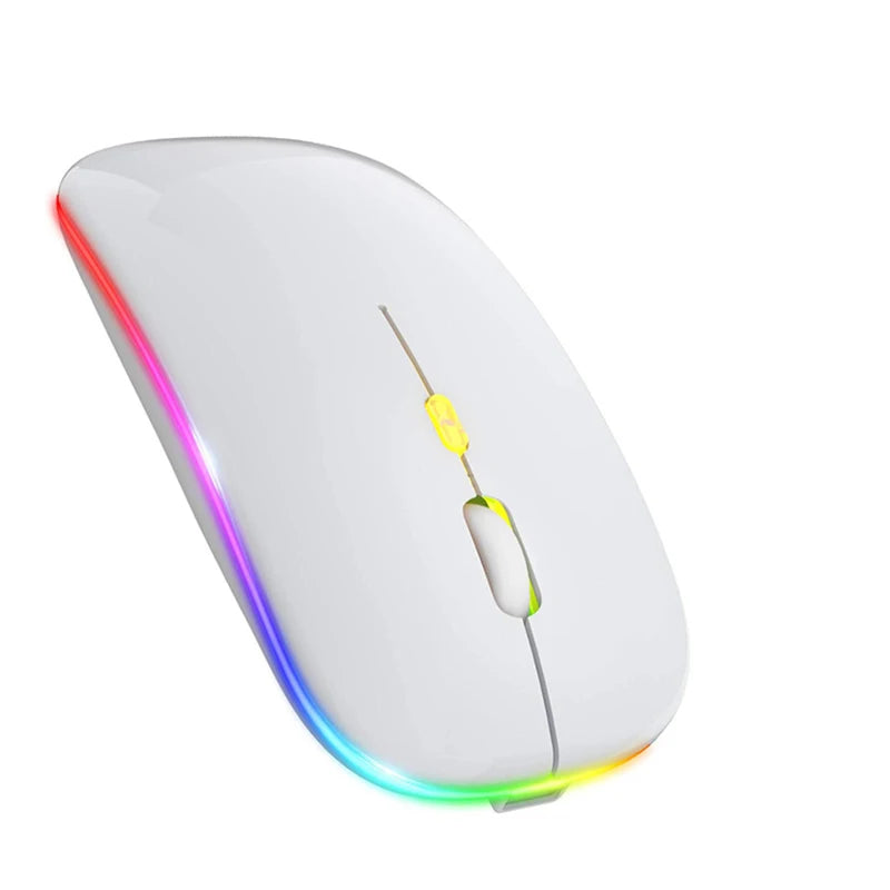 Dual-mode Bluetooth 5.1 Mouse 2.4G Wireless Mouse Rechargeable Silent RGB Backlit Gaming Mouse 1600 DPI Mice for Laptop Tablet